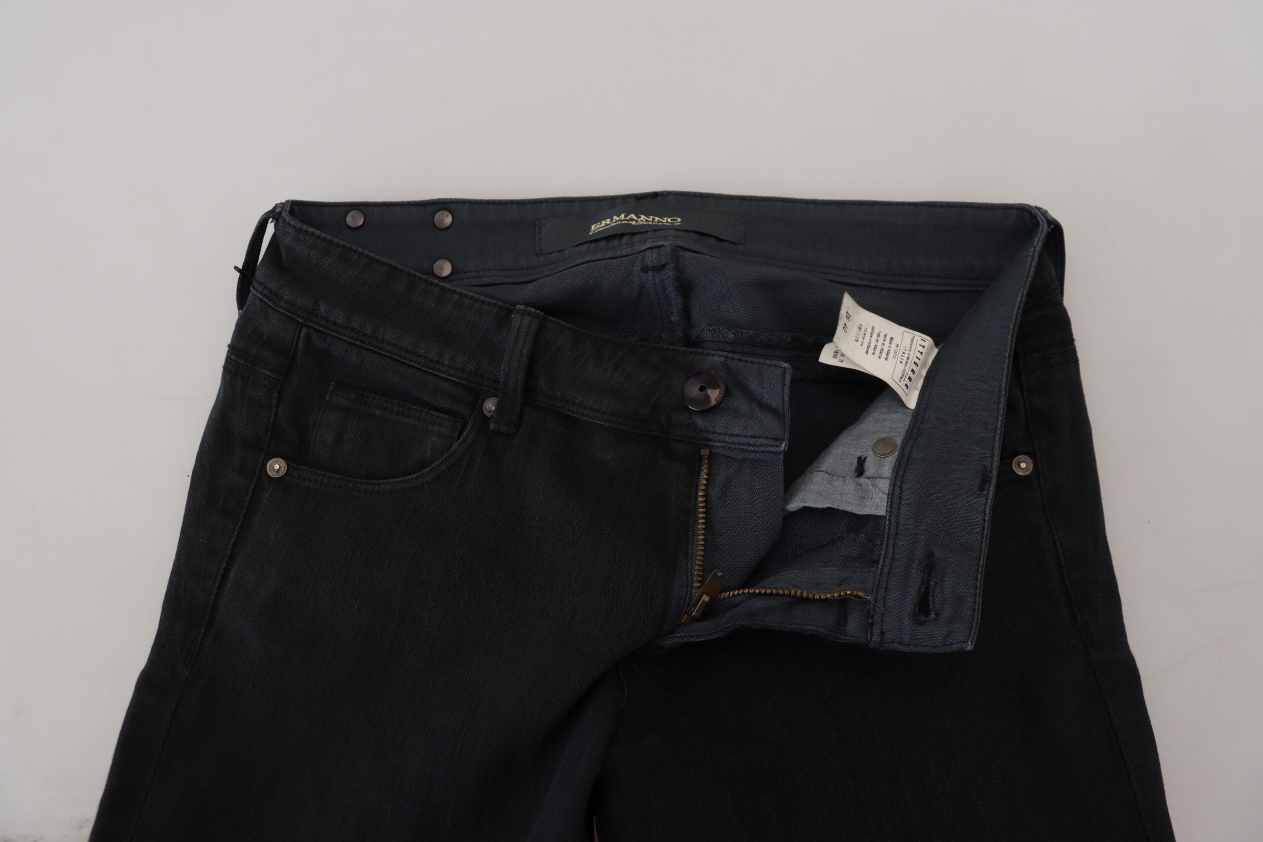 Ermanno Scervino Black Cotton Slim Fit Women Denim Women's Jeans