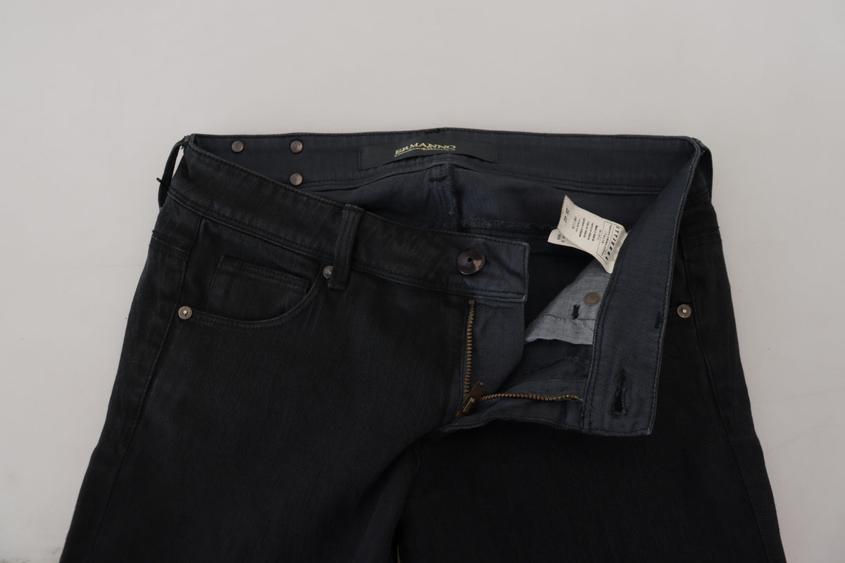 Ermanno Scervino Black Cotton Slim Fit Women Denim Women's Jeans