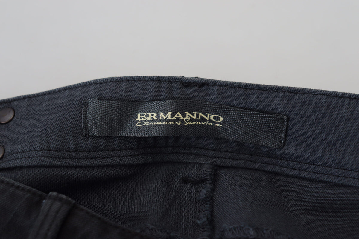 Ermanno Scervino Black Cotton Slim Fit Women Denim Women's Jeans