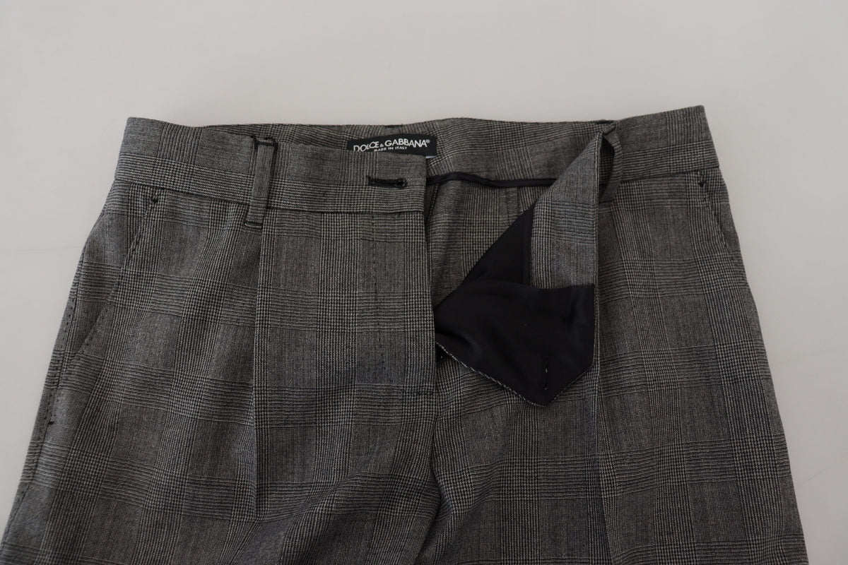 Dolce & Gabbana Gray High Waist Women Wool Women's Pants