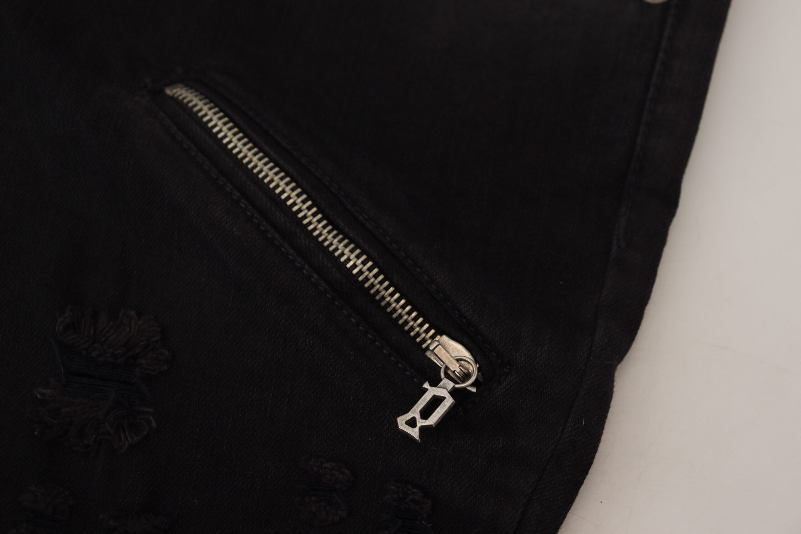John Galliano Black Cotton Mid Waist Skinny Slim Fit Denim Women's Jeans