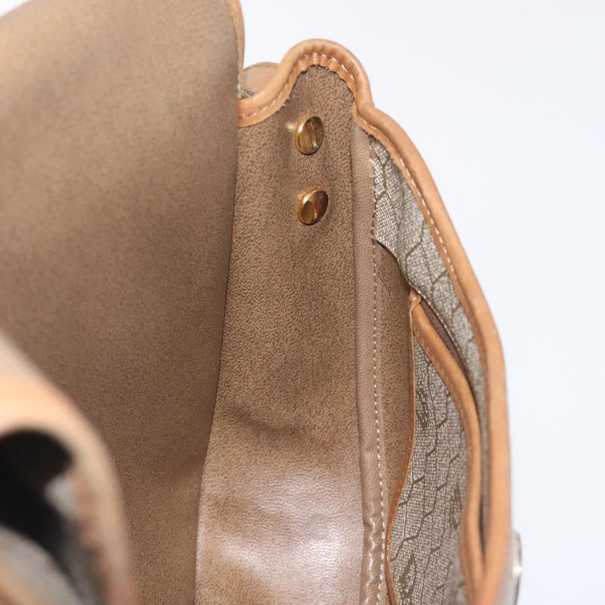 Christian Dior Vintage Honeycomb Flap Canvas And Leather Beige Canvas Shoulder Bag Bag (Pre-Owned)