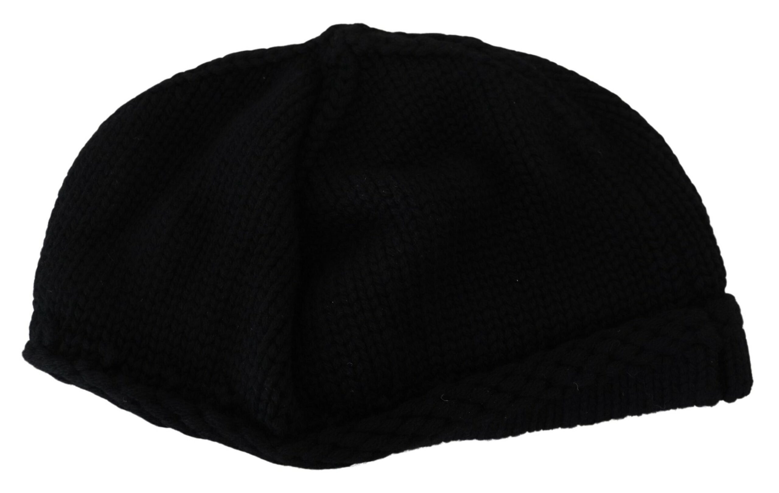 Dolce & Gabbana Elegant Black Virgin Wool Beanie Women's Hat