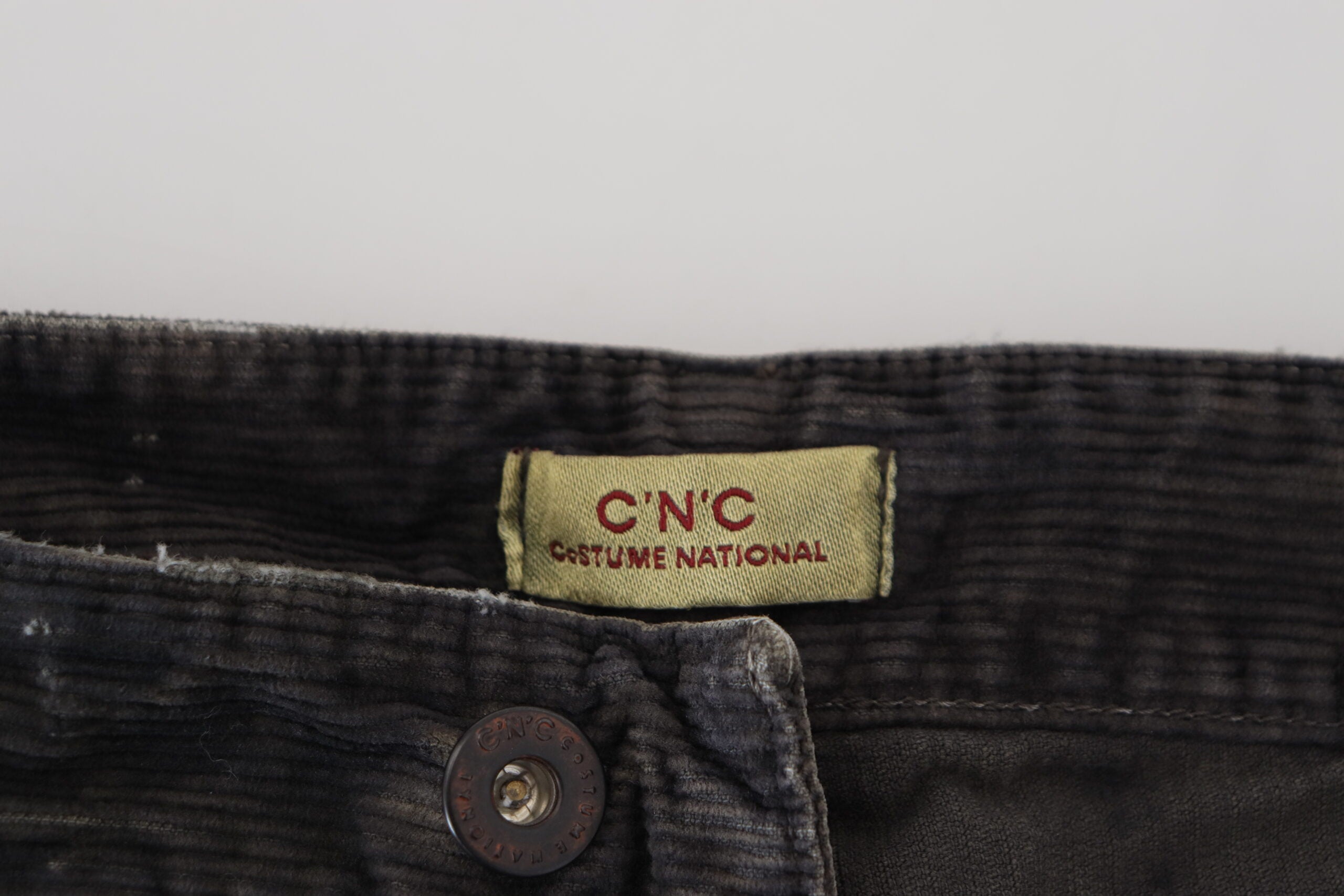 Costume National Gray Cotton Corduroy Men Casual Men's Jeans