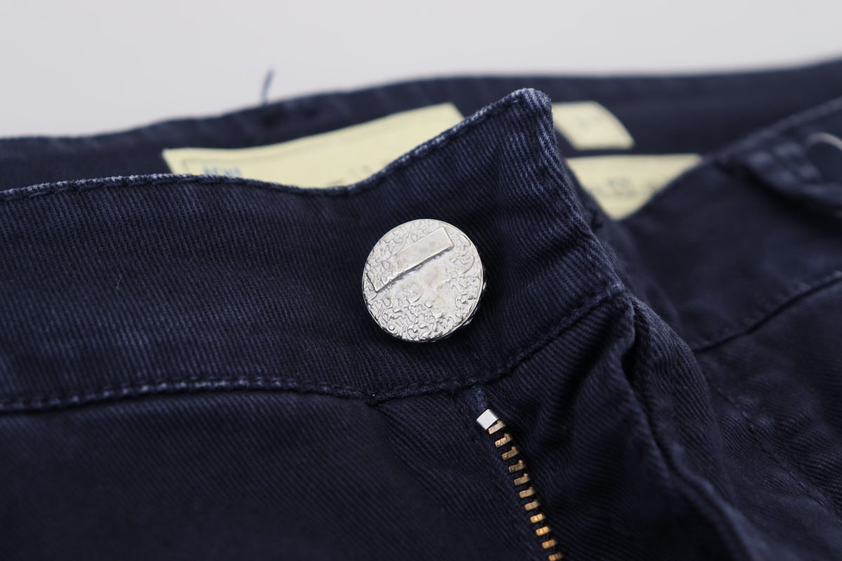 Acht Blue Cotton Tapered Slim Fit Men Casual Denim Men's Jeans