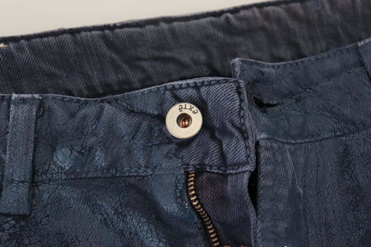 Exte Blue Cotton Tapered Slim Fit Men Casual Denim Men's Jeans