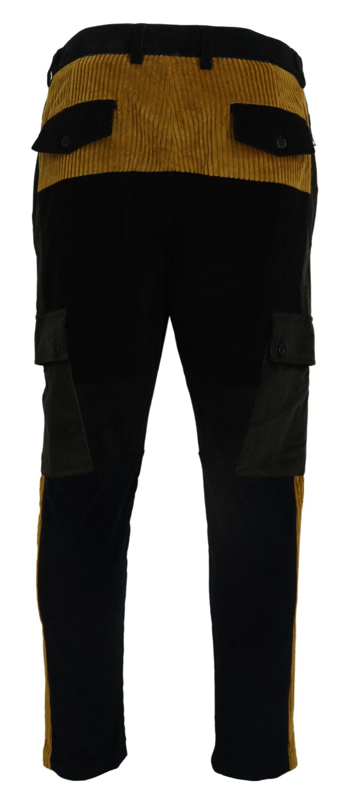 Dolce & Gabbana Black Yellow Cotton Men Men's Pants