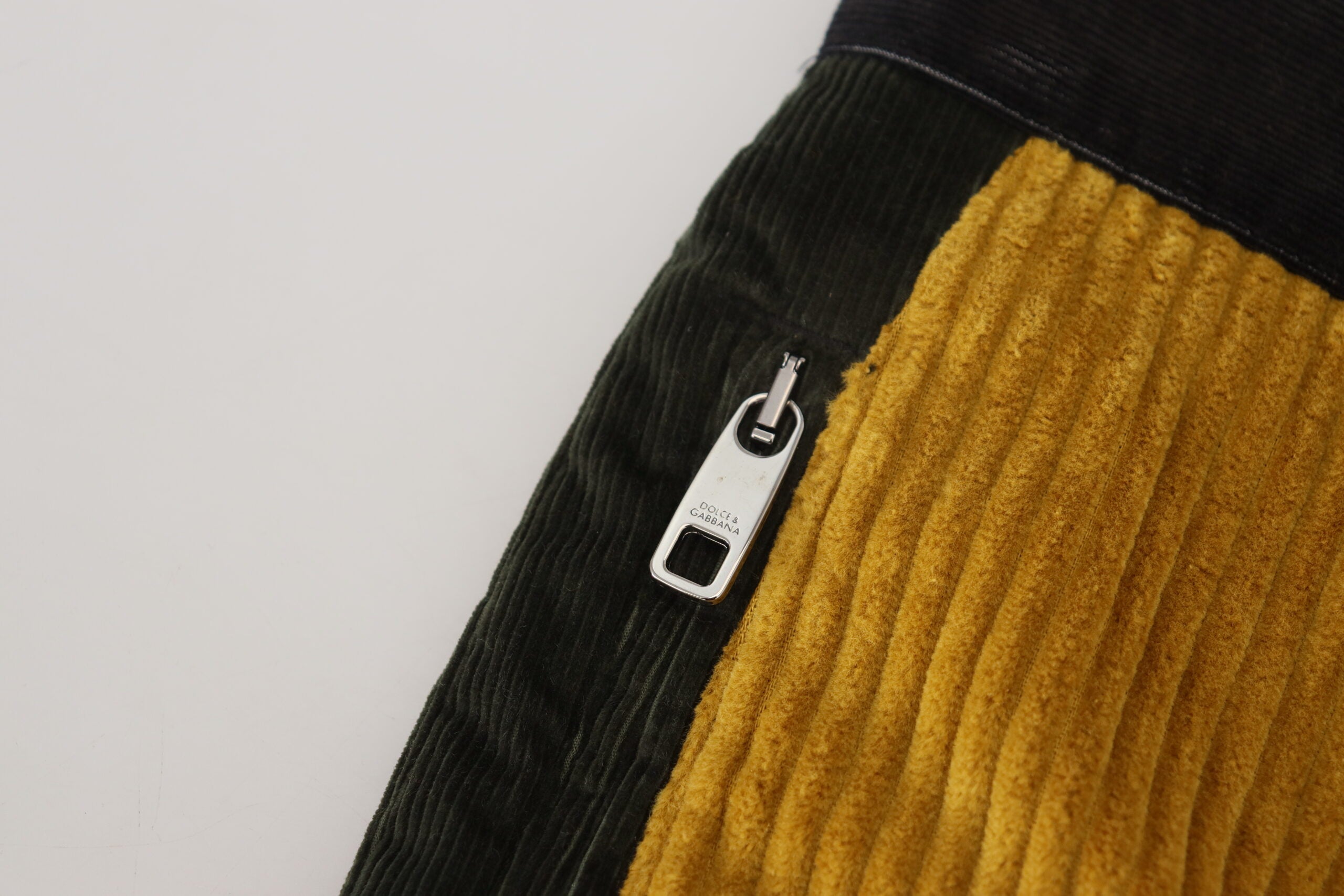Dolce & Gabbana Black Yellow Cotton Men Men's Pants