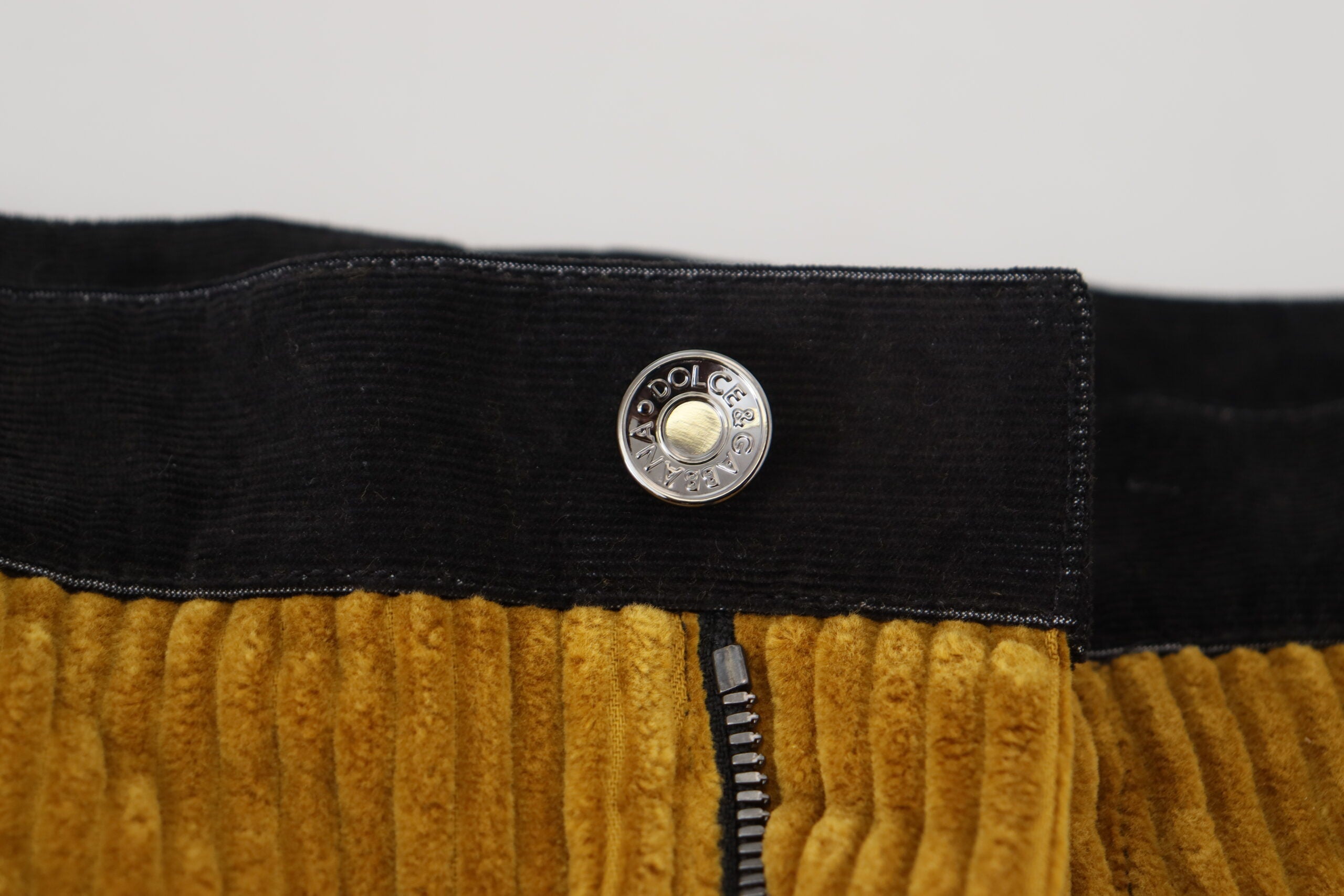 Dolce & Gabbana Black Yellow Cotton Men Men's Pants