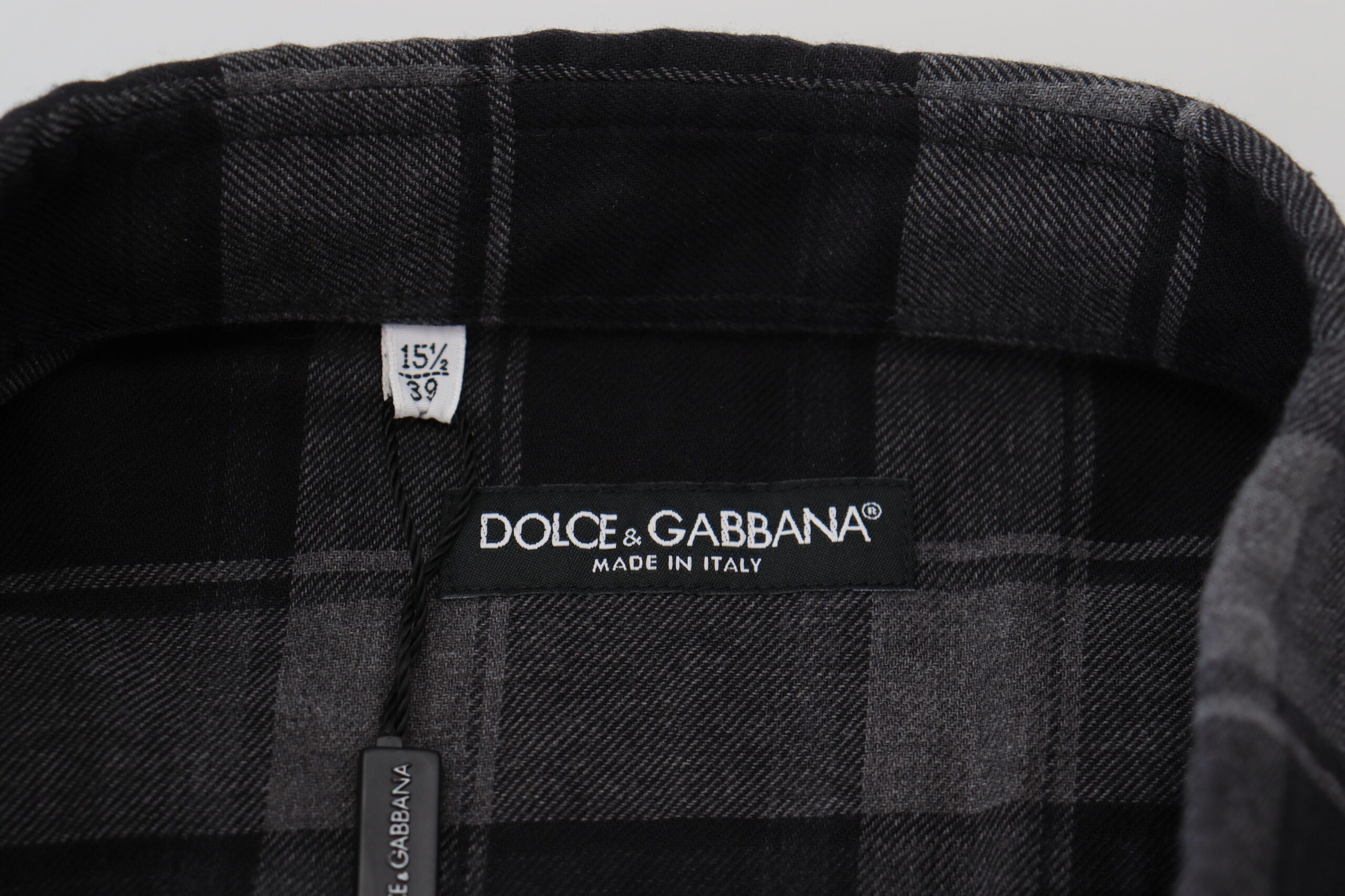 Dolce & Gabbana Elegant Black and Gray Button Down Men's Shirt