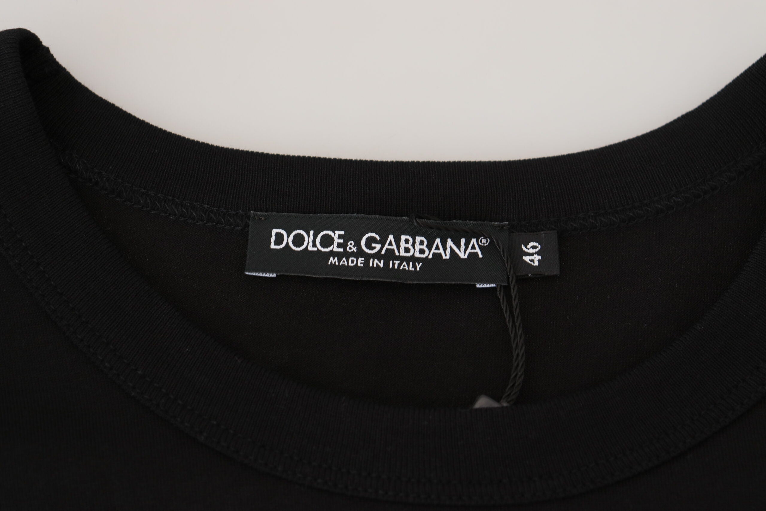Dolce & Gabbana Black Sneak Peek Cotton Short Sleeve Men's T-shirt