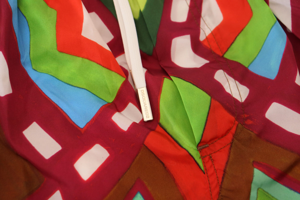 Dsquared² Multicolor Printed Men Beachwear Shorts Men's Swimwear