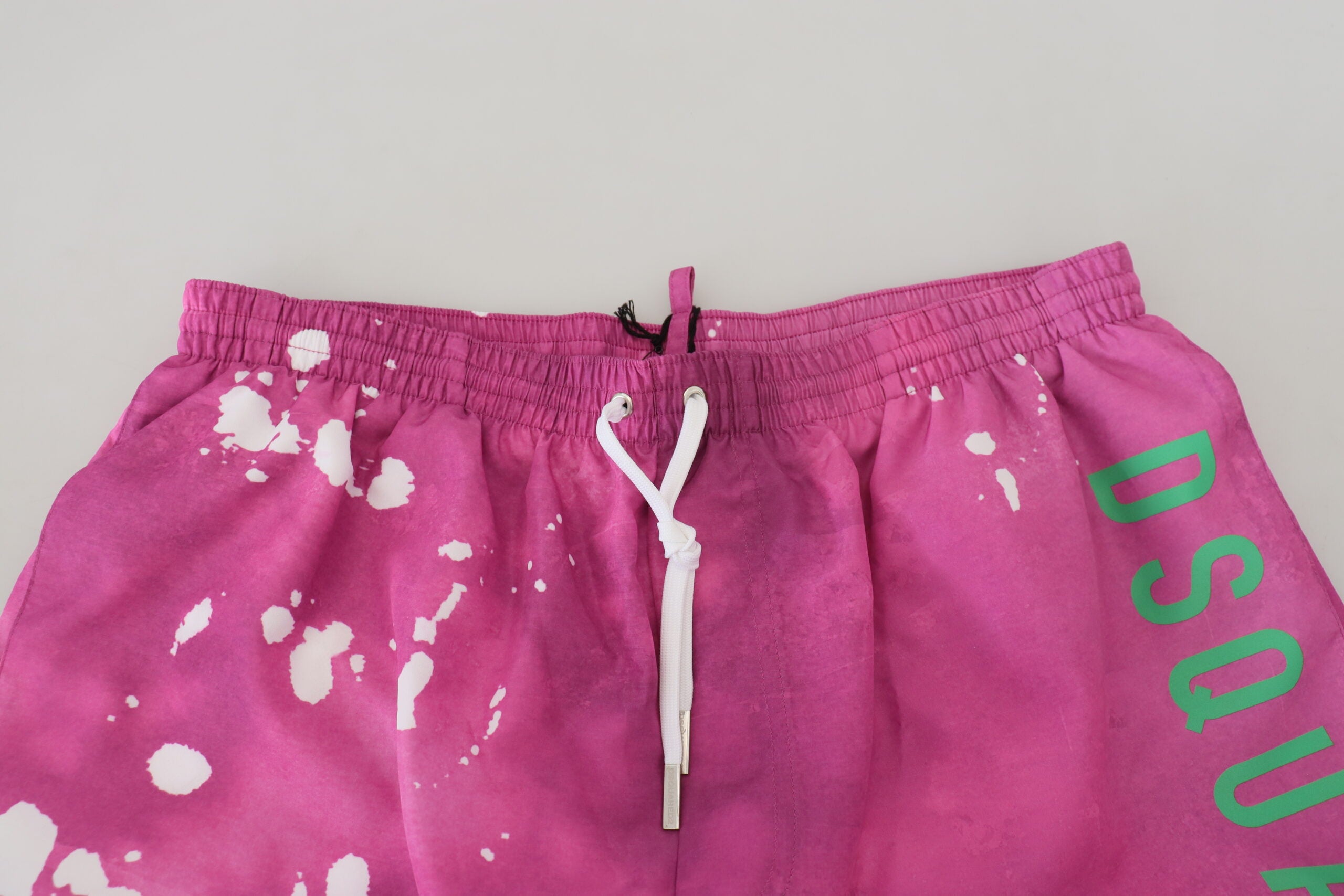 Dsquared² Pink Tie Dye Logo Men Beachwear Shorts Men's Swimwear