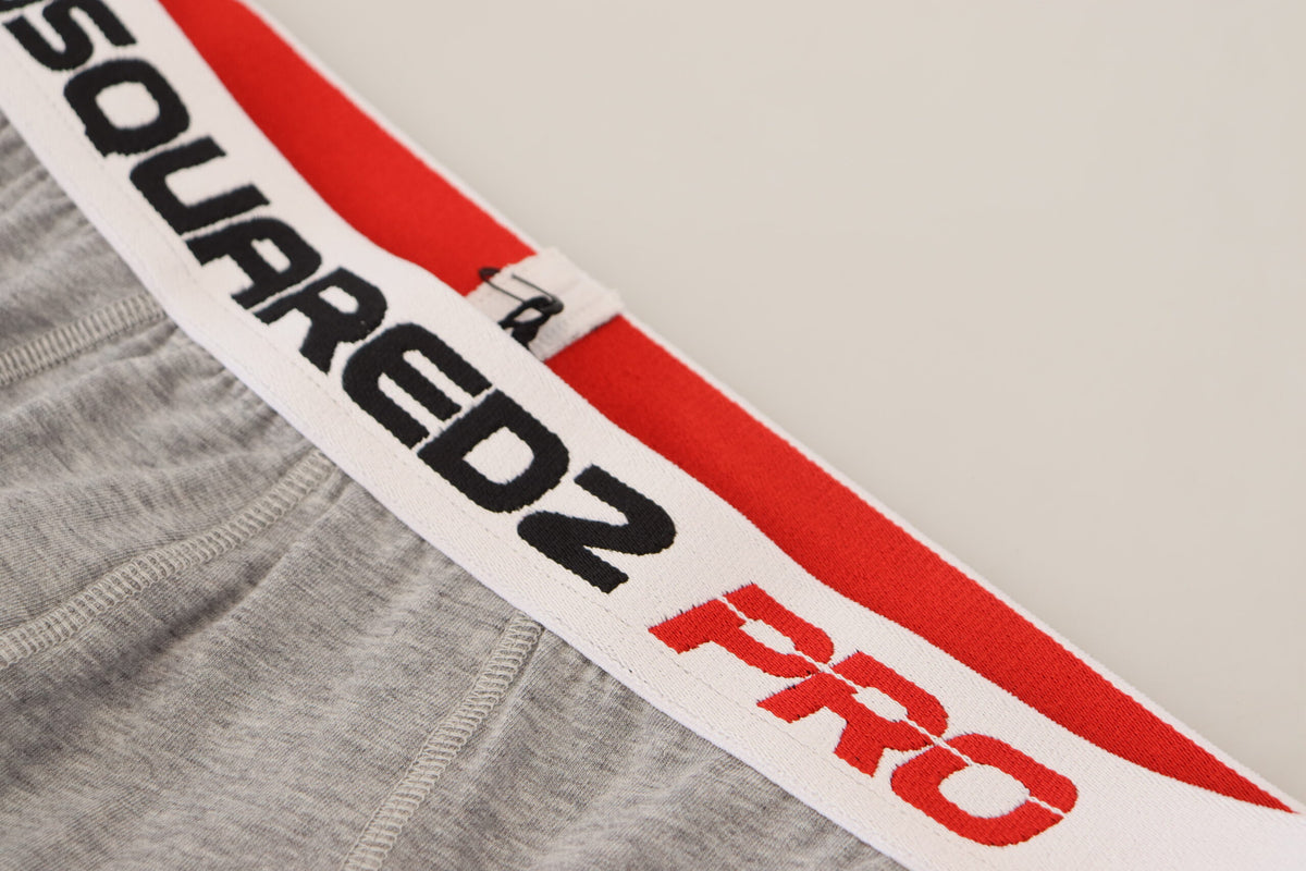 Dsquared² Gray Logo Cotton Stretch Men Brief PRO Men's Underwear