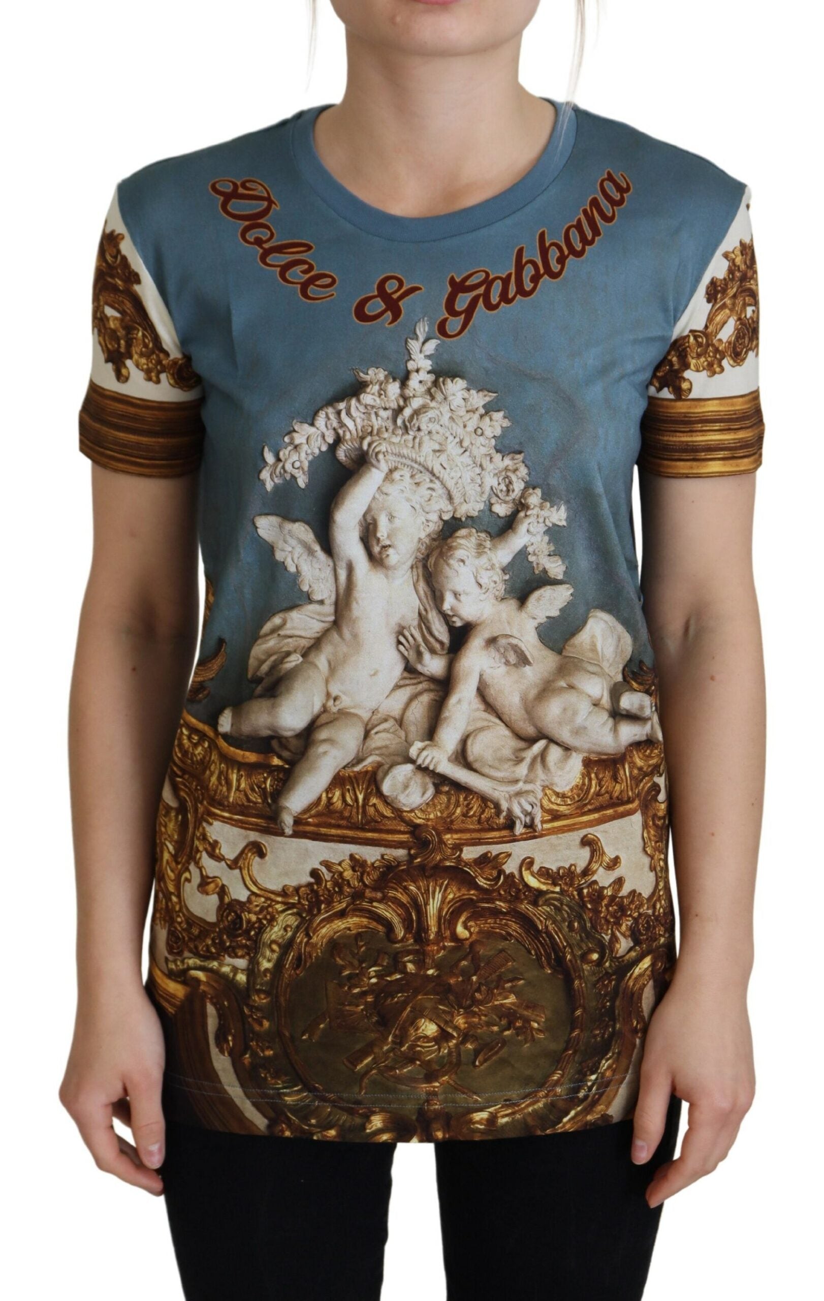 Dolce & Gabbana Chic Angel Print Casual Cotton Women's Tee