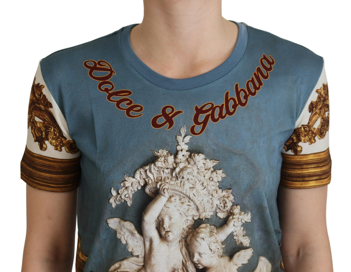 Dolce & Gabbana Multicolor DG Logo Angel Printed Shirt Women's Top
