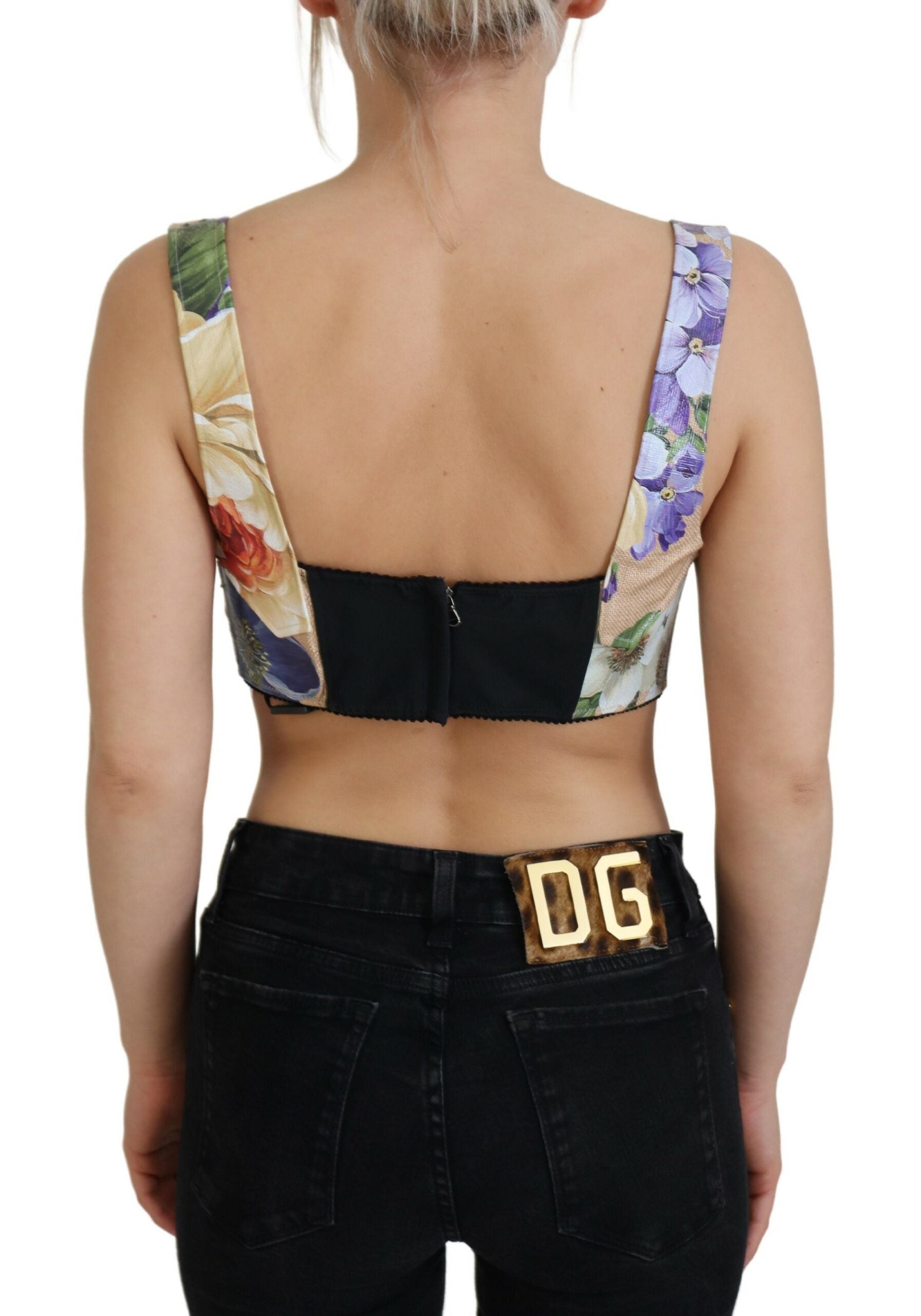 Dolce & Gabbana Floral Print Bustier Crop Women's Top