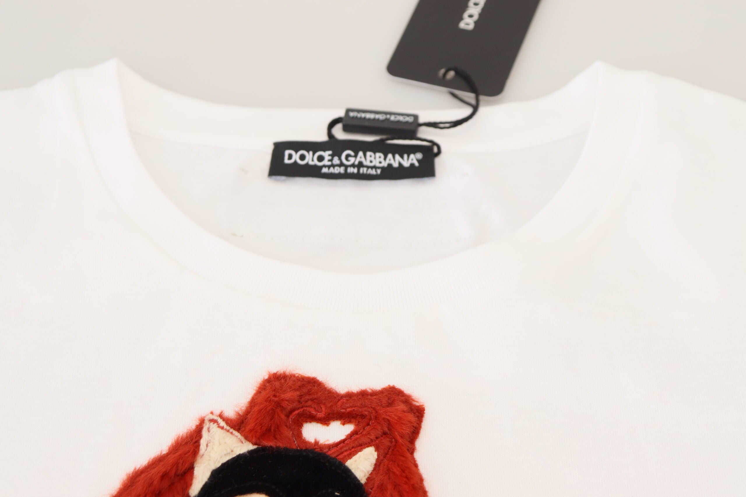 Dolce & Gabbana T-shirt Top White Textured Short Women's Sleeve