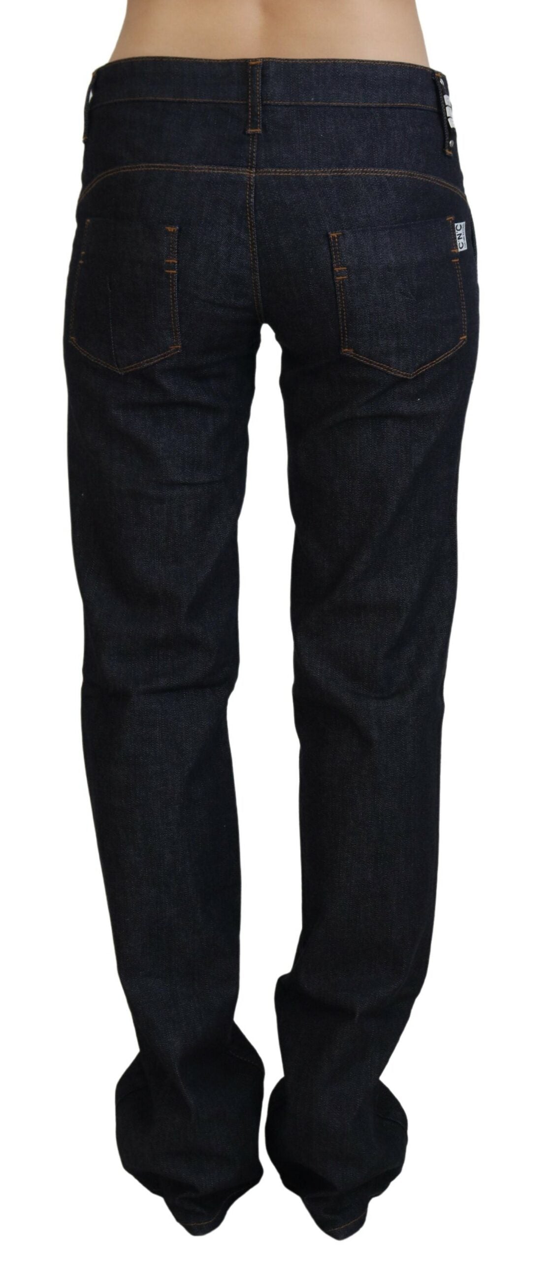 Costume National Blue Low Waist Straight Denim Pants Women's Jeans