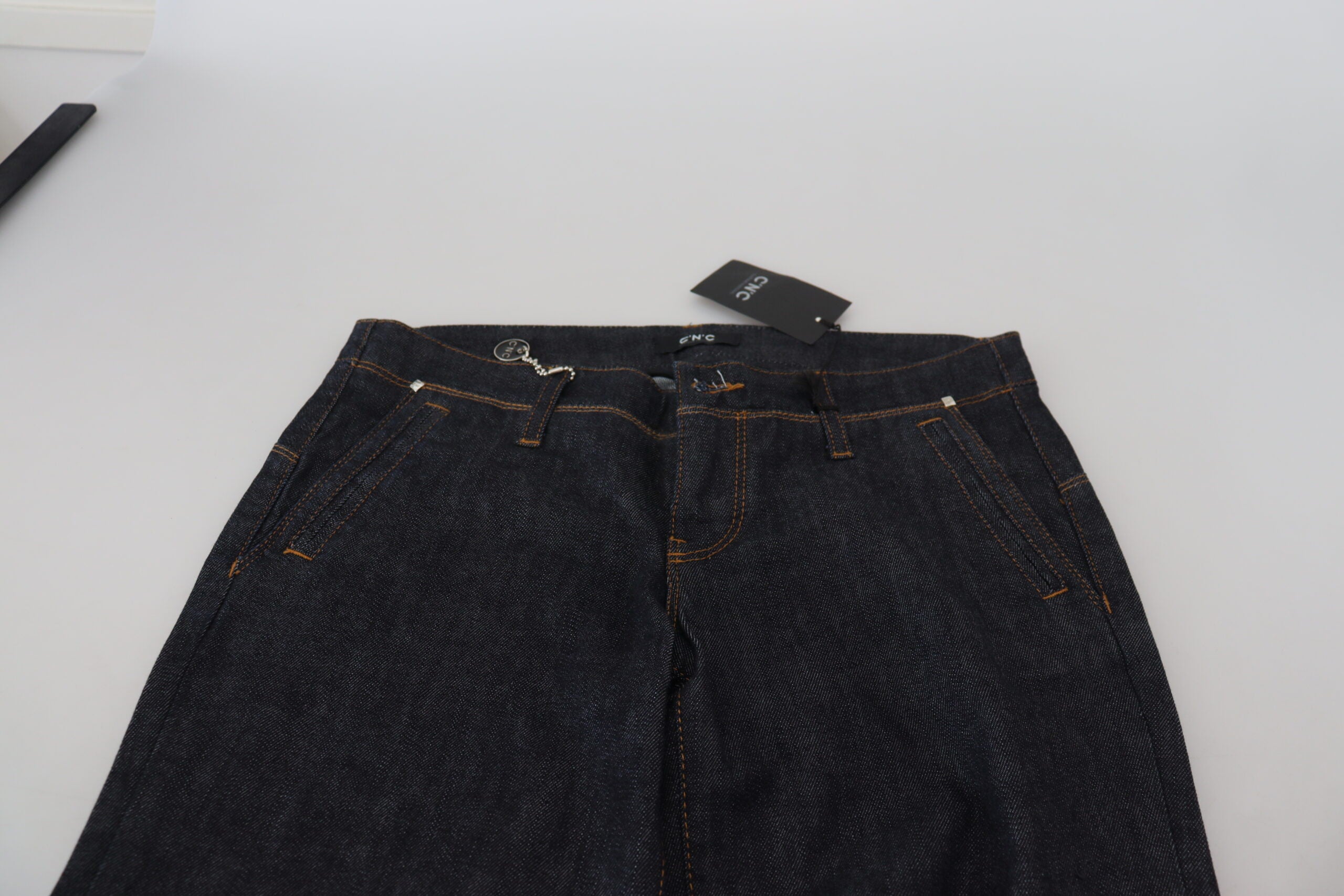 Costume National Blue Low Waist Straight Denim Pants Women's Jeans