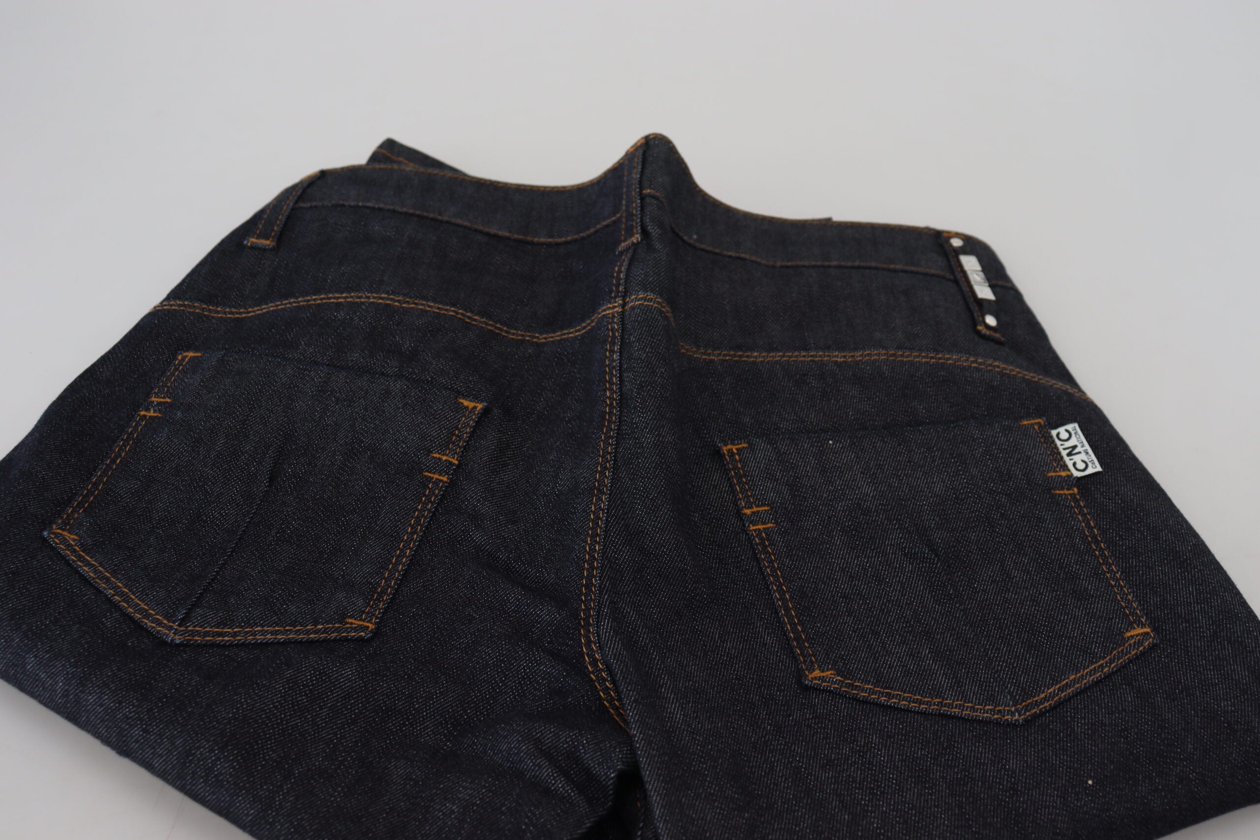 Costume National Blue Low Waist Straight Denim Pants Women's Jeans