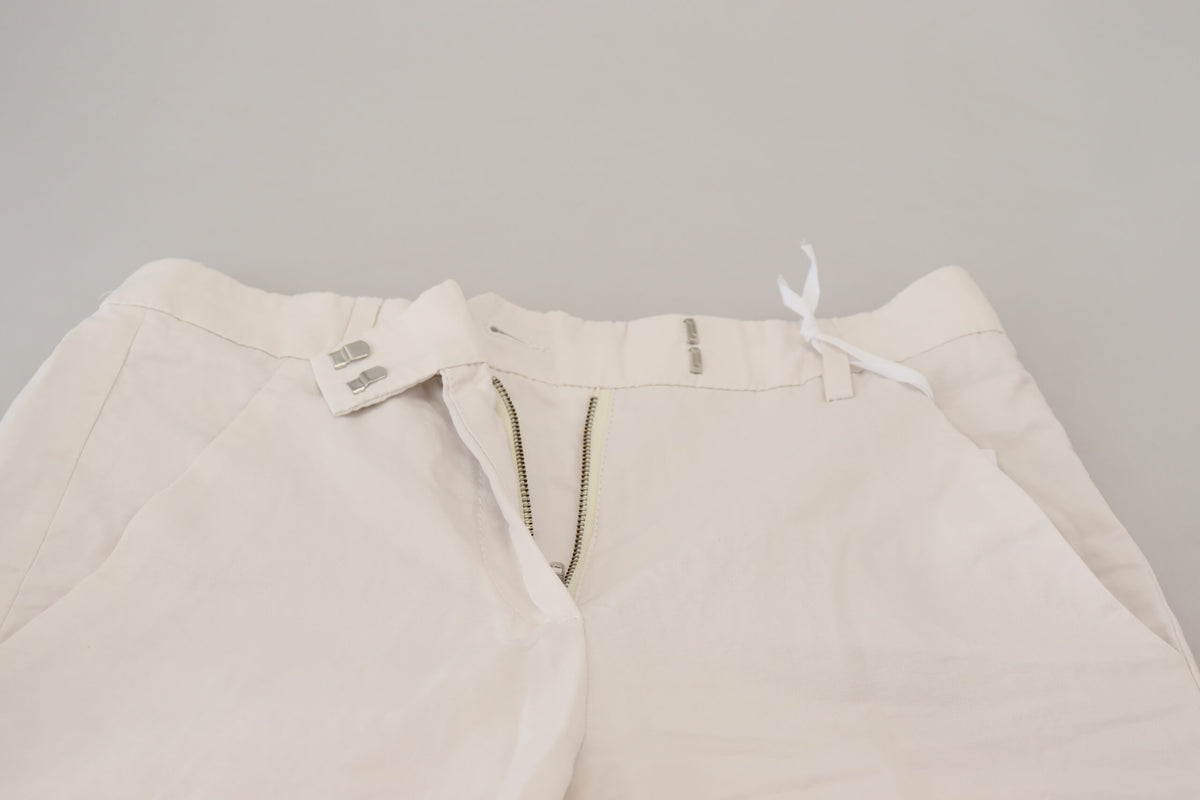 Dondup White High Waist Tapered Women Women's Pants