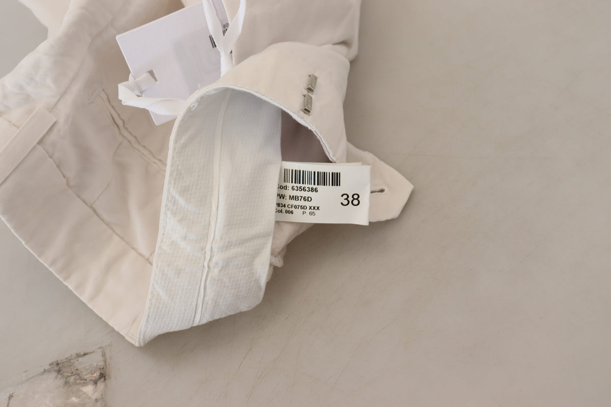 Dondup White High Waist Tapered Women Women's Pants