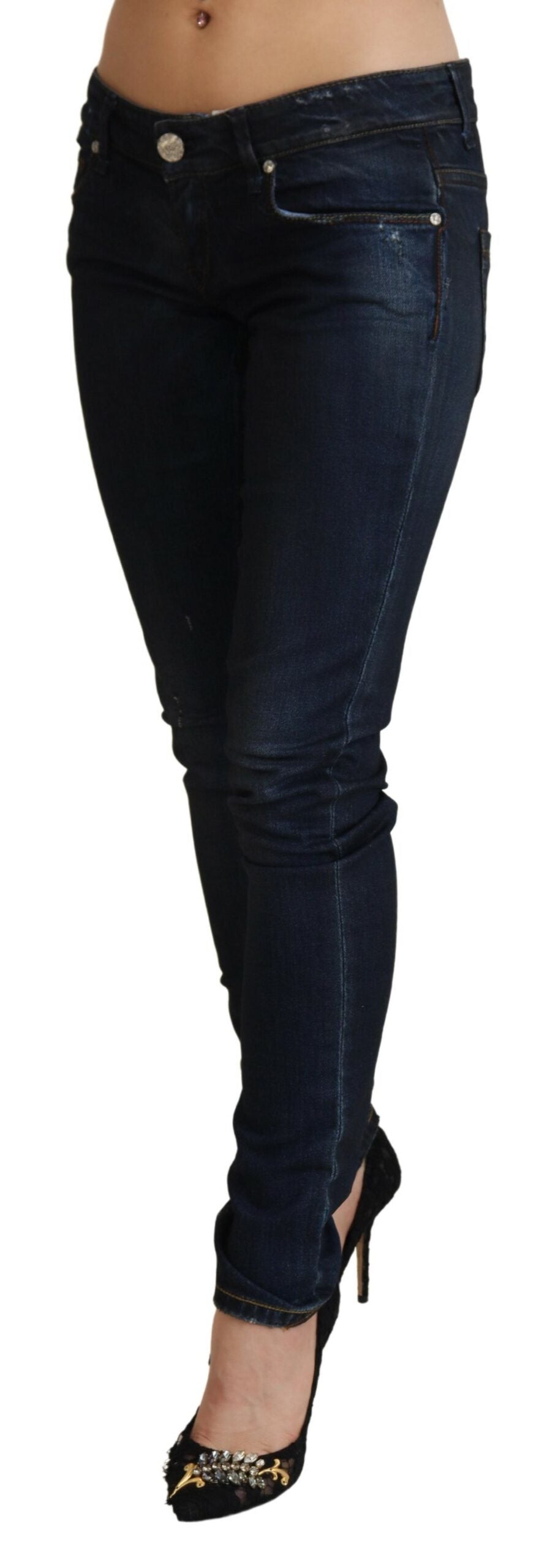 Acht Blue Low Waist Slim Fit Women Denim Women's Jeans