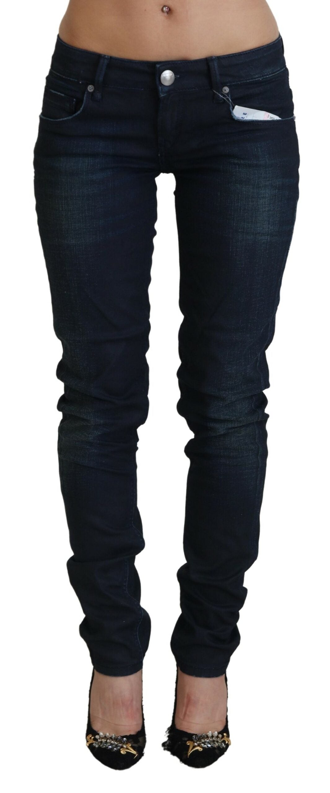 Acht Blue Low Waist Slim Fit Women Denim Women's Jeans