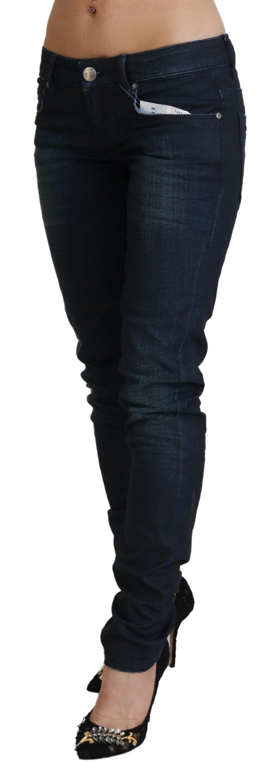 Acht Blue Low Waist Slim Fit Women Denim Women's Jeans