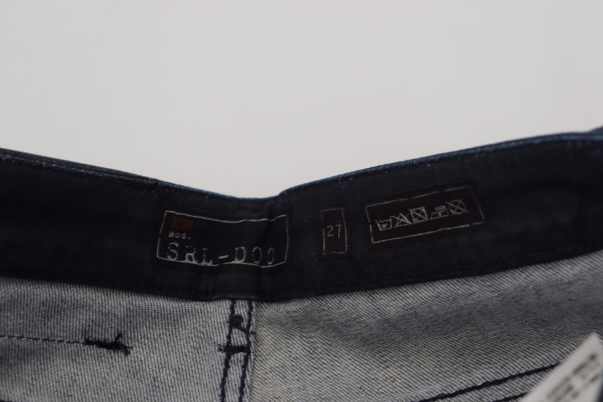 Acht Blue Washed Low Waist Slim Fit Cotton Denim Women's Jeans