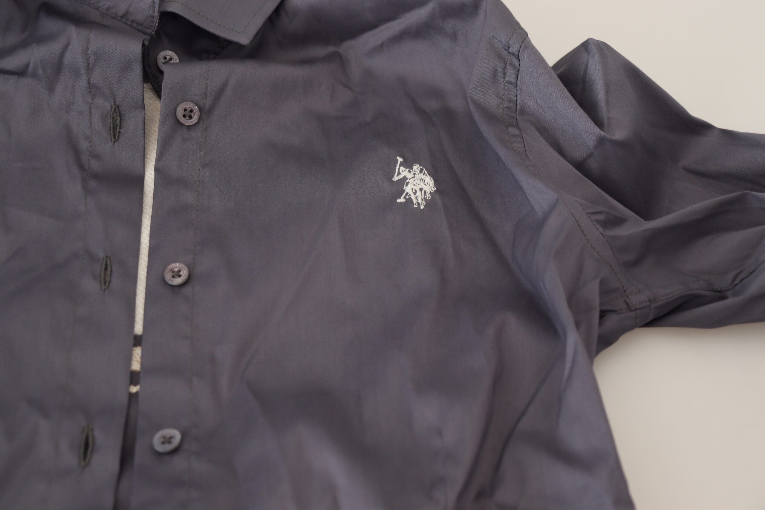 U.S. POLO ASSN. Elegant Gray Long Sleeve Polo Women's Top