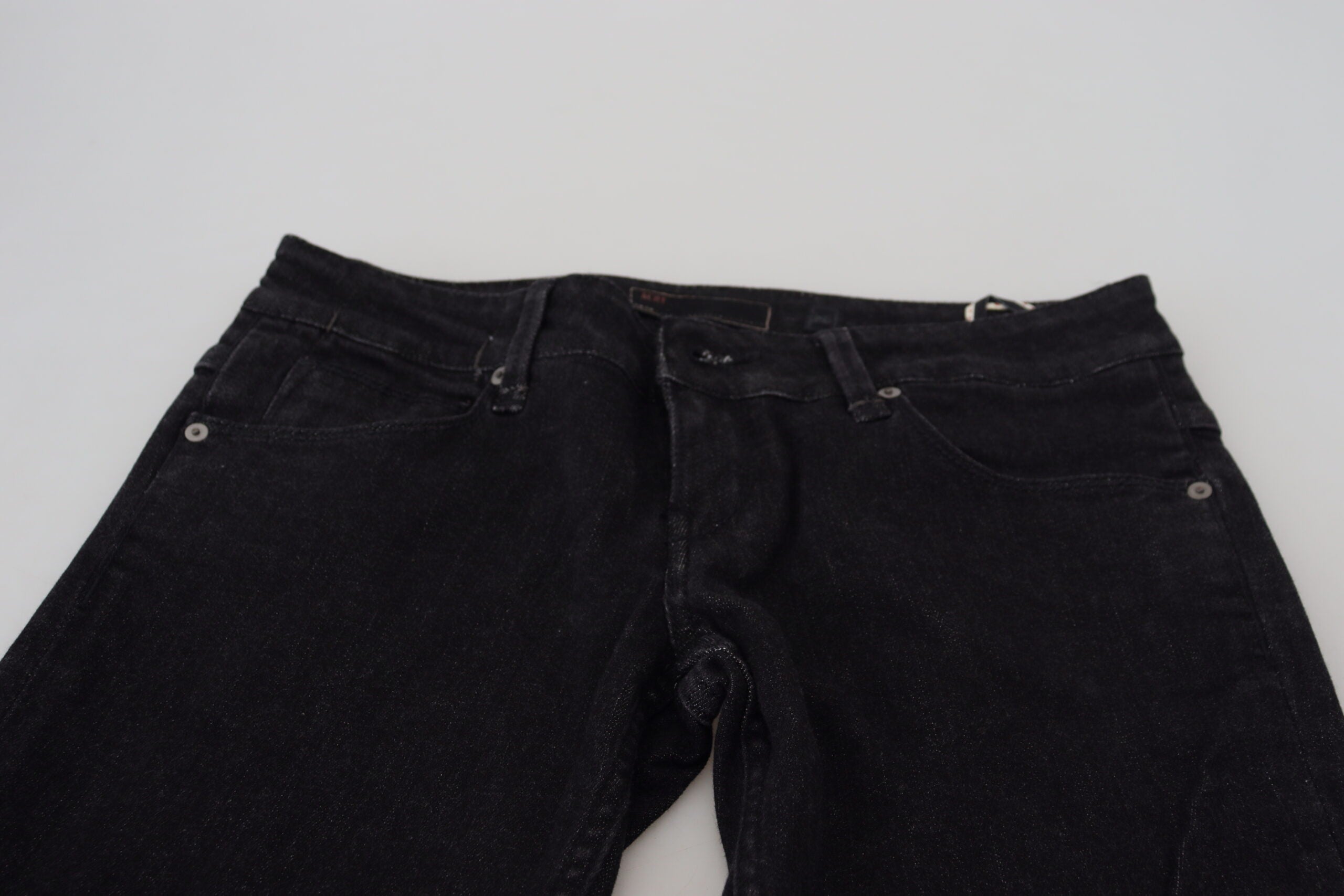 Acht Black Low Waist Slim Fit Cotton Denim Women's Jeans