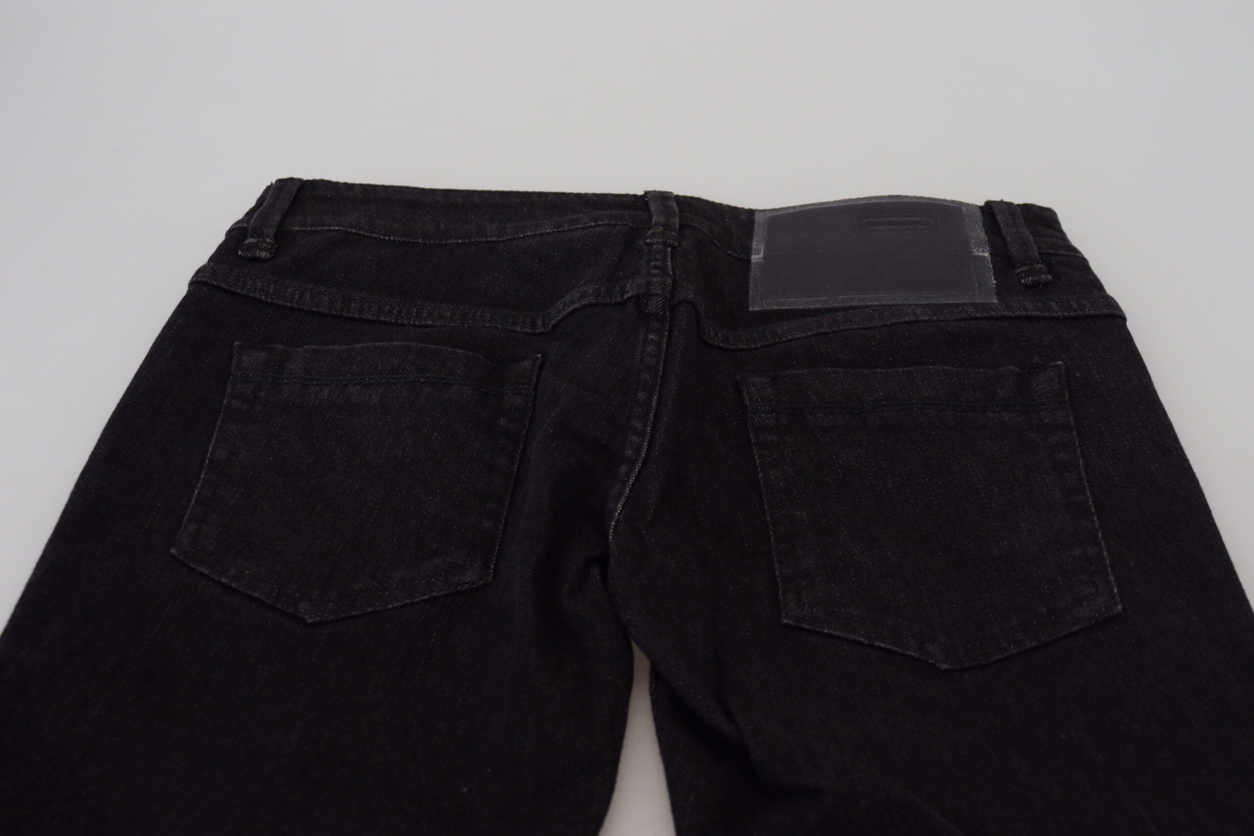 Acht Black Low Waist Slim Fit Cotton Denim Women's Jeans