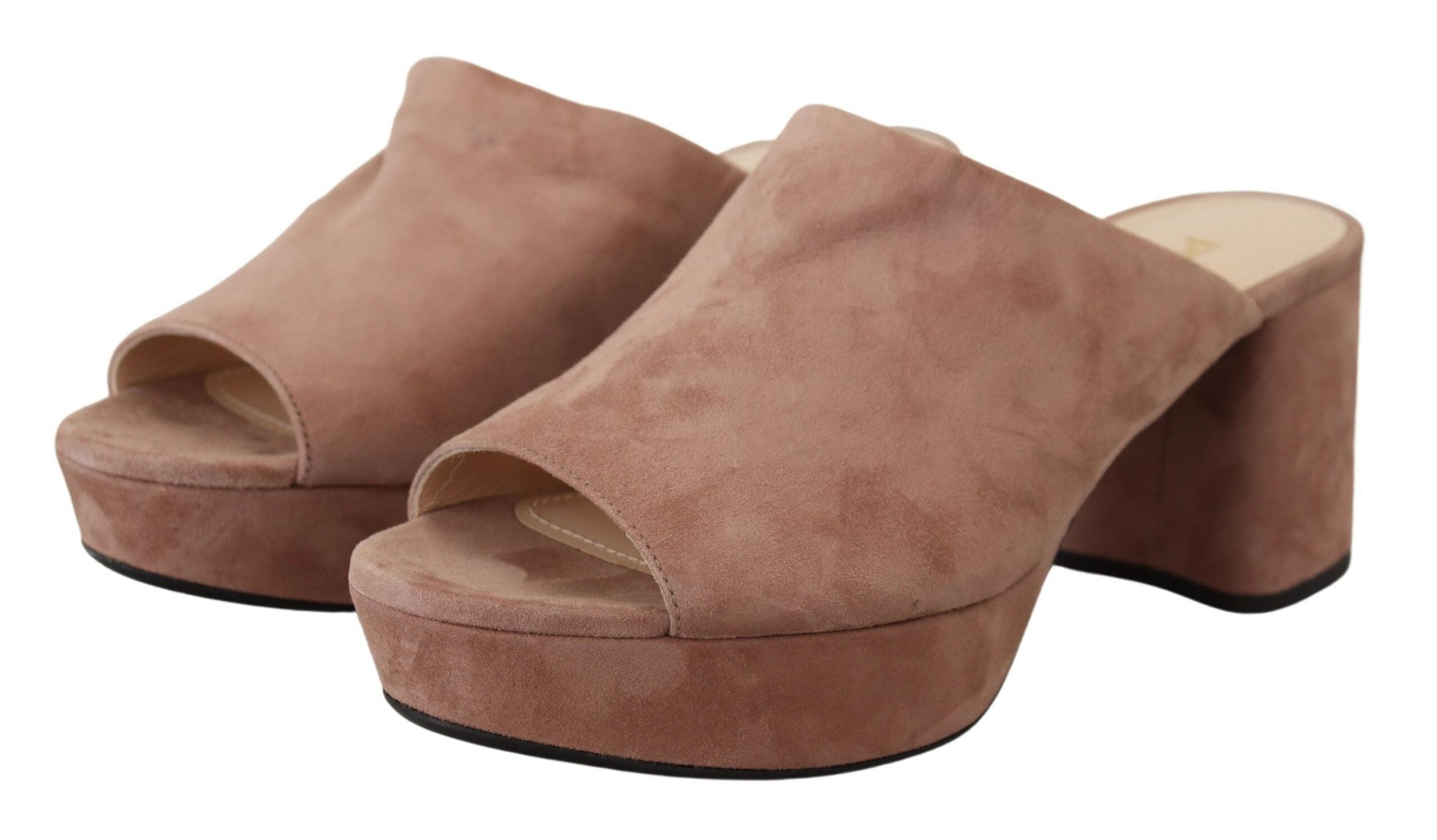 Prada Elegant Dark Rose Suede Women's Heels