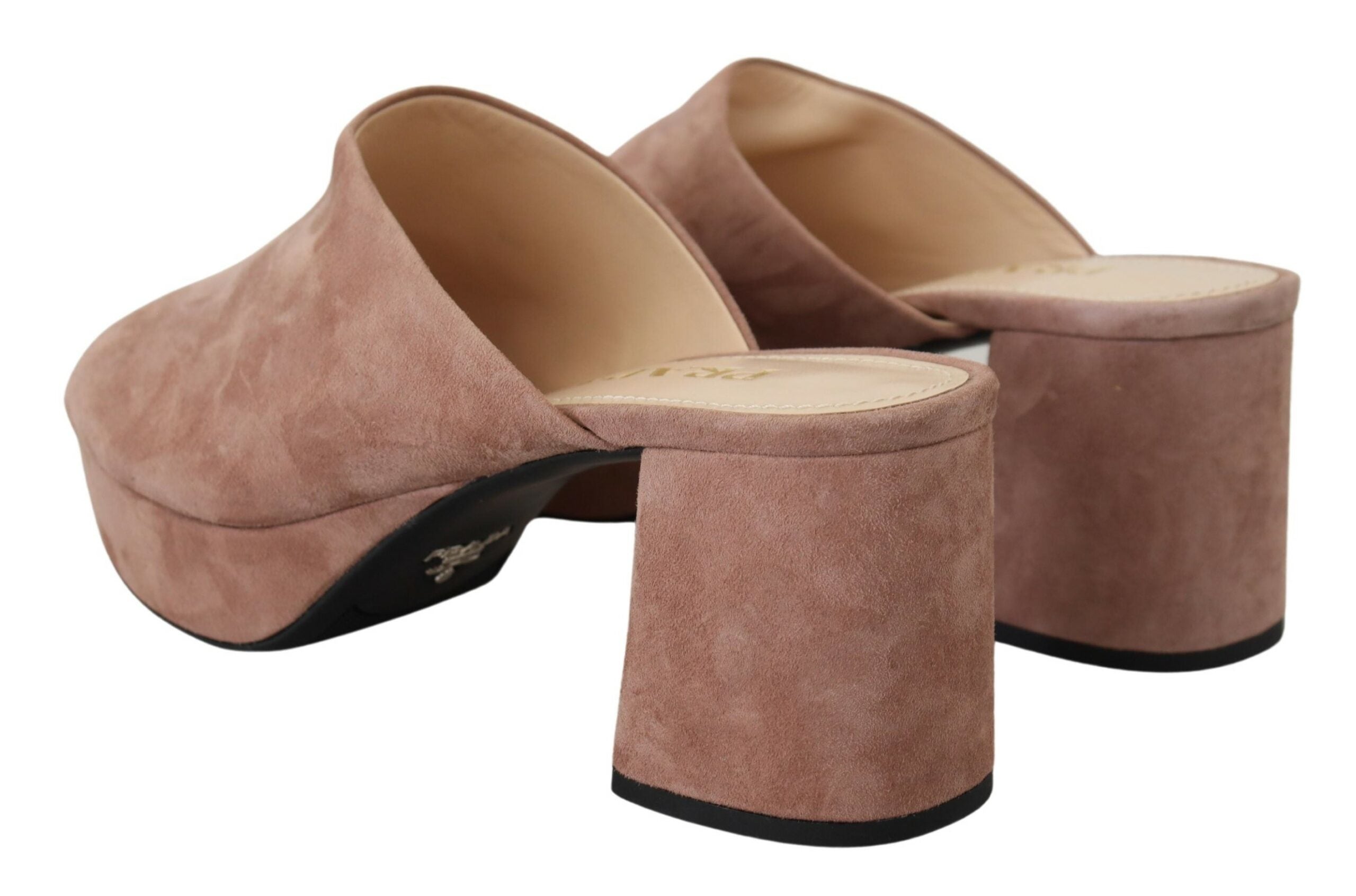 Prada Elegant Dark Rose Suede Women's Heels