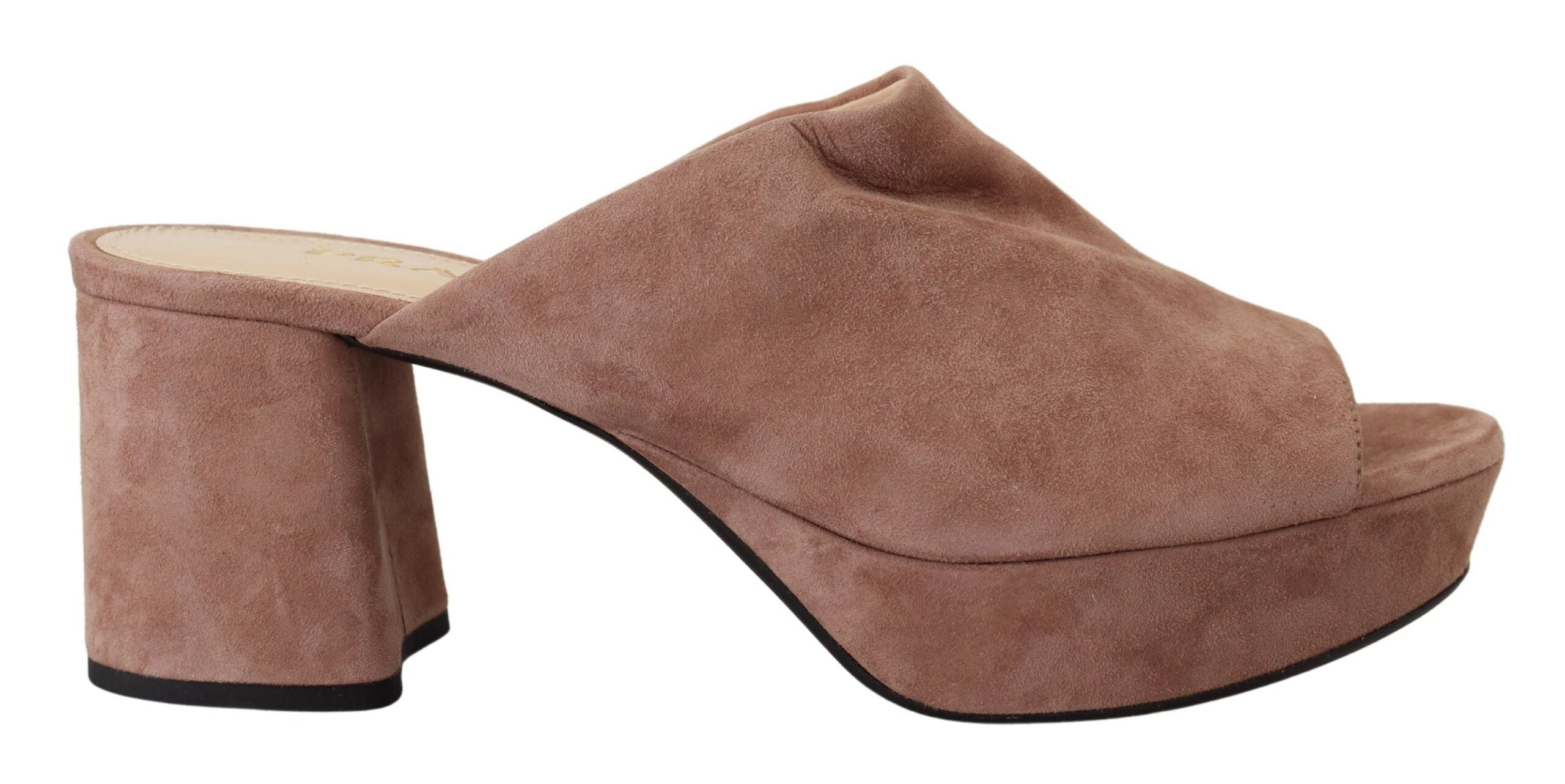 Prada Elegant Dark Rose Suede Women's Heels