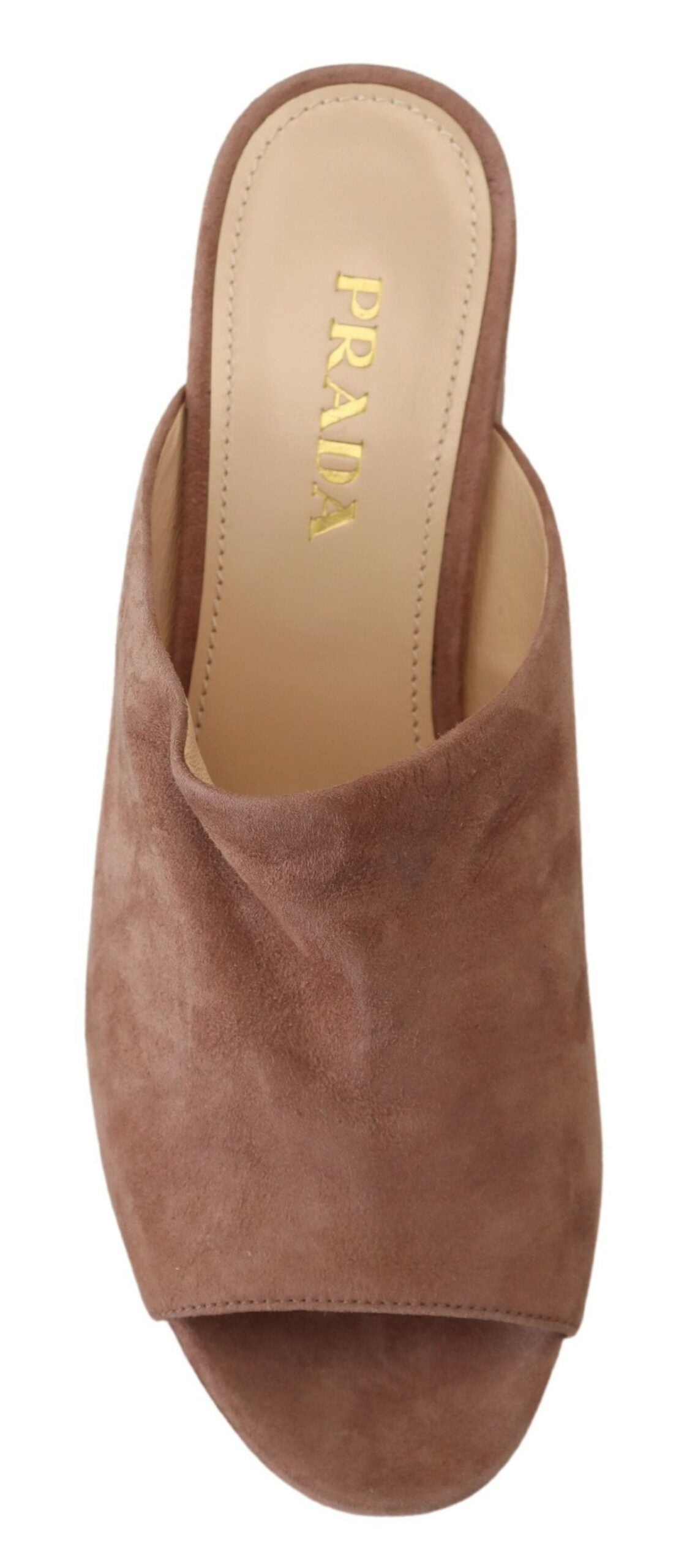 Prada Elegant Dark Rose Suede Women's Heels