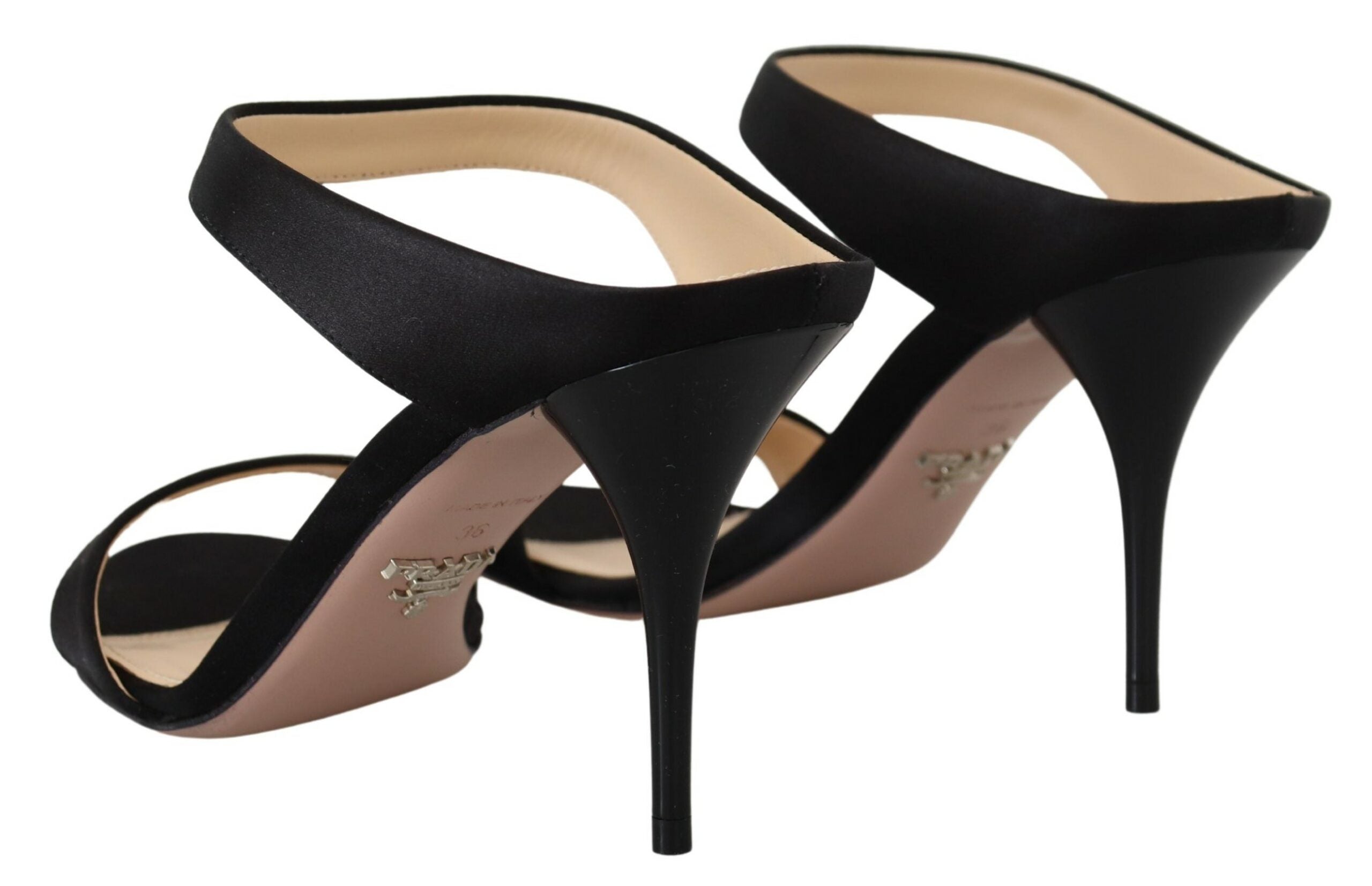 Prada Elegant Black Leather Heels Women's Pumps