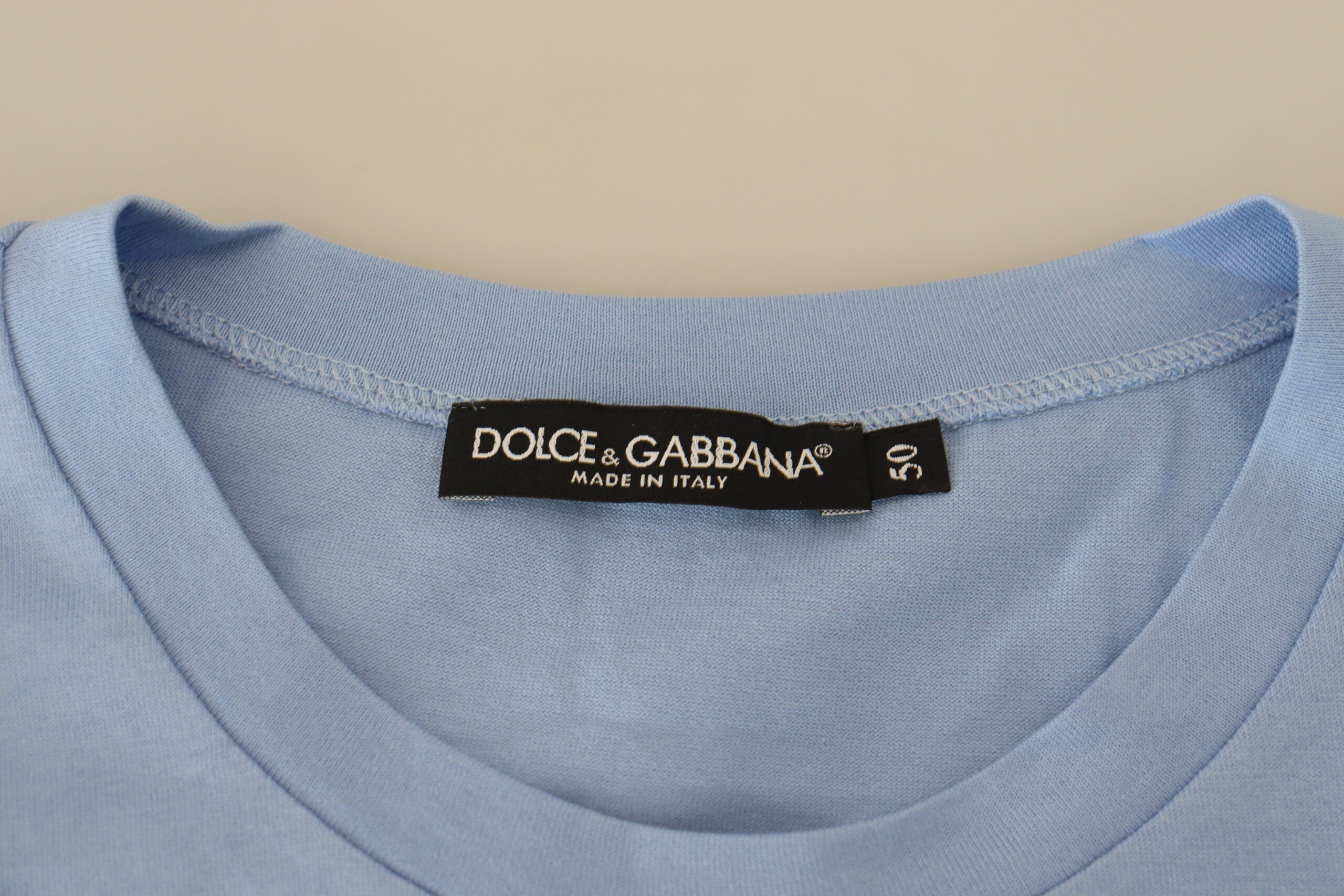 Dolce & Gabbana Light Blue Happy New Year 2017 Cotton Men's T-shirt