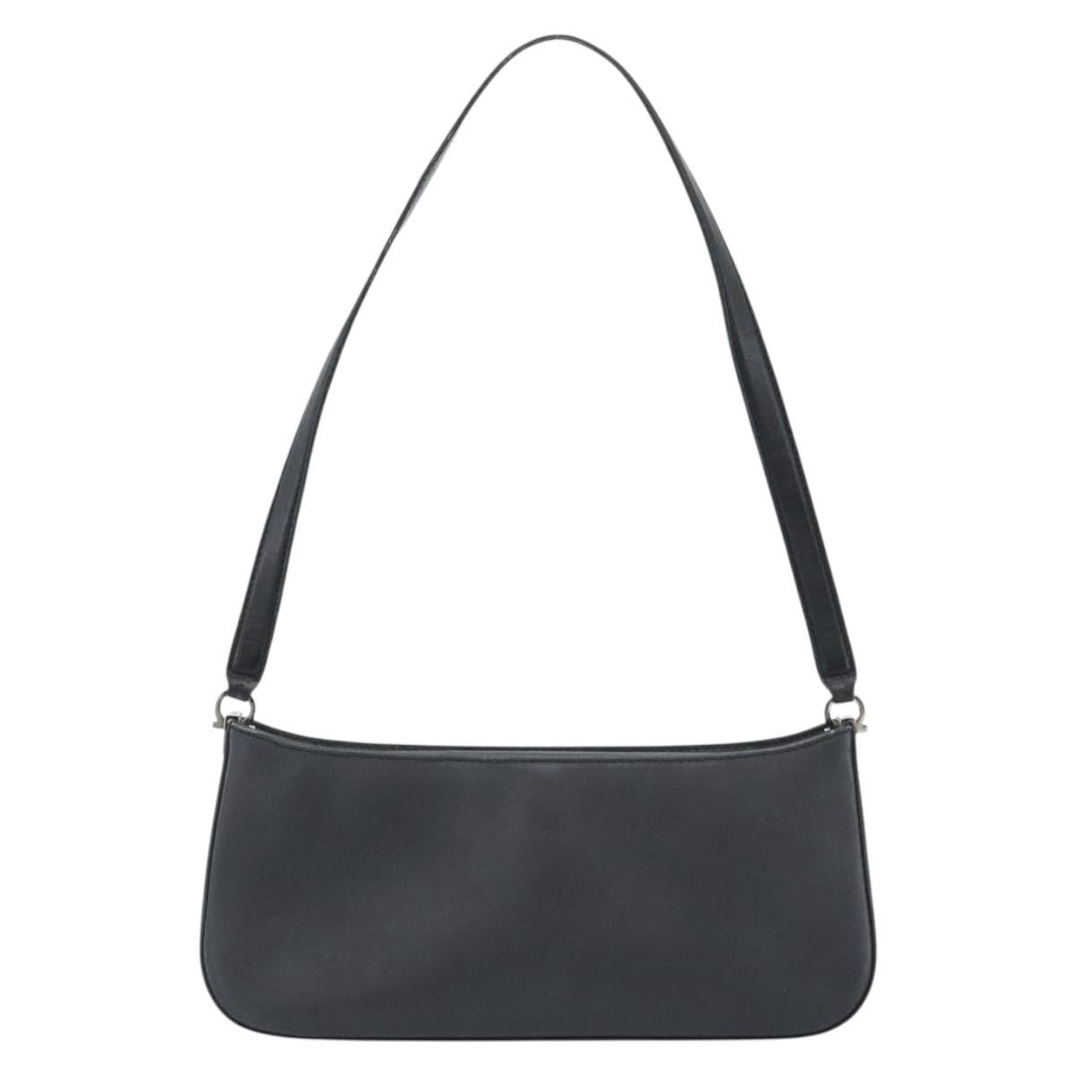 Salvatore Ferragamo Shoulder Leather Black Leather Shoulder Bag Bag (Pre-Owned)