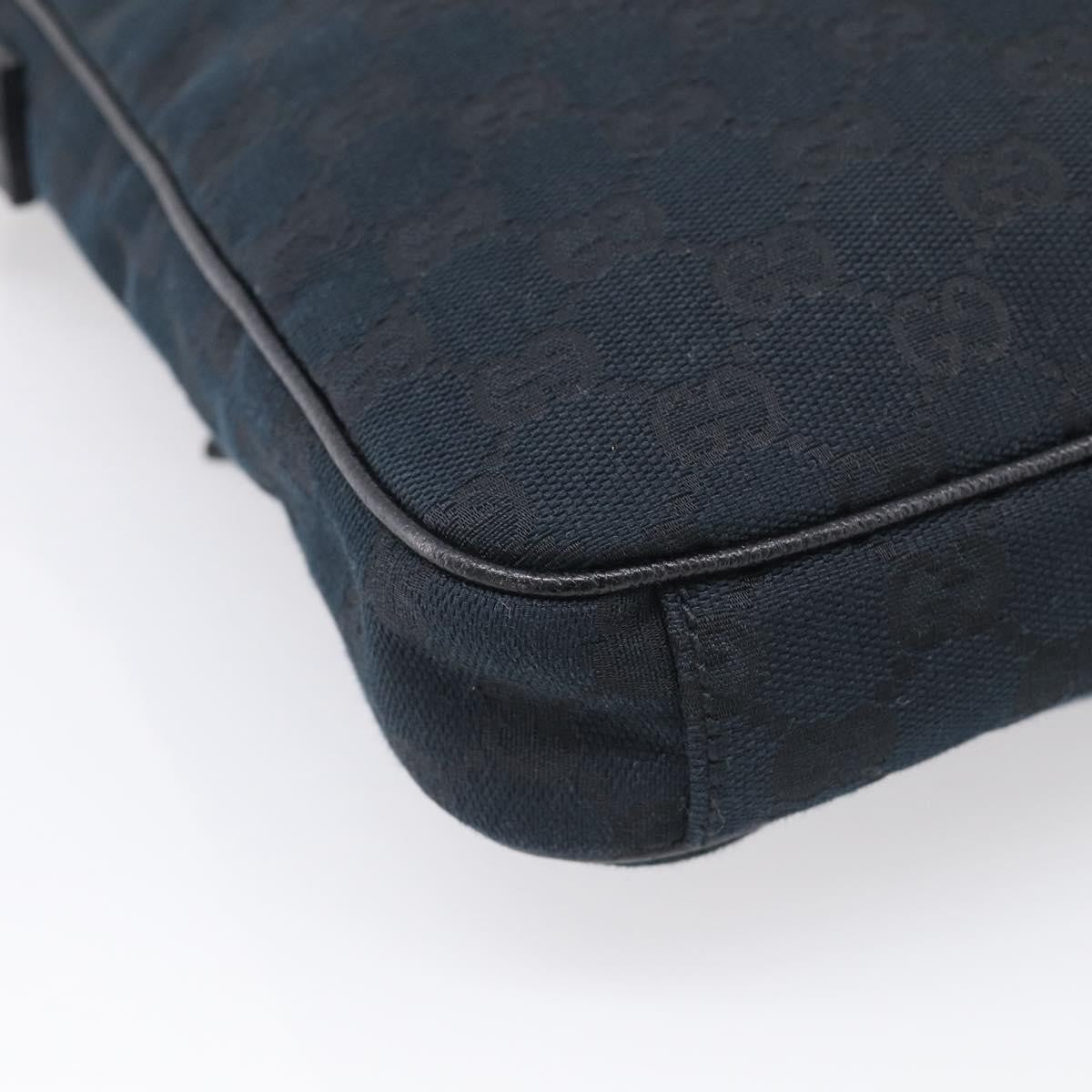 Gucci Front Zip Messenger Canvas And Leather Black Canvas Crossbody Bag Bag (Pre-Owned)