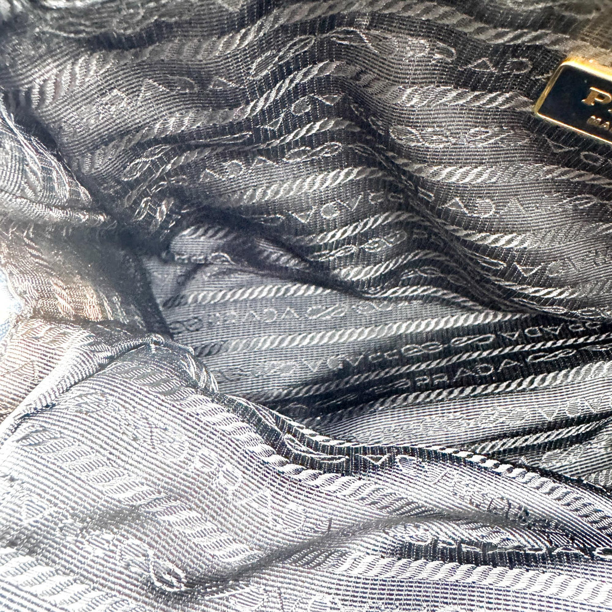 Prada Bowling Tessuto Navy Nylon Shoulder Bag Bag (Pre-Owned)