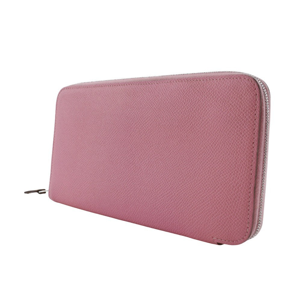 Hermes Azap Zip Around Epsom Pink Leather Wallets Accessory (Pre-Owned)