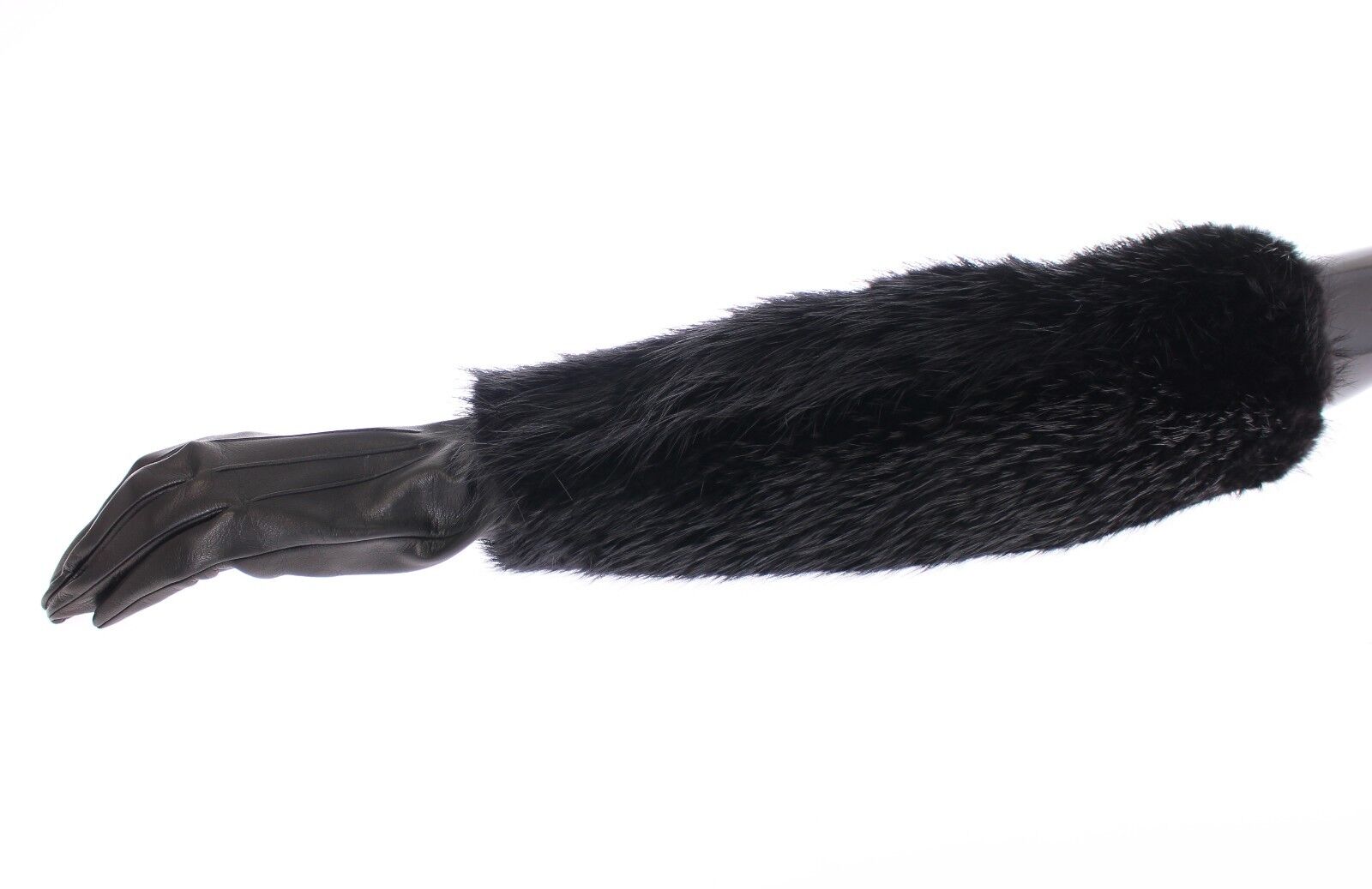 Dolce & Gabbana Elegant Elbow-Length Beaver Fur Women's Gloves