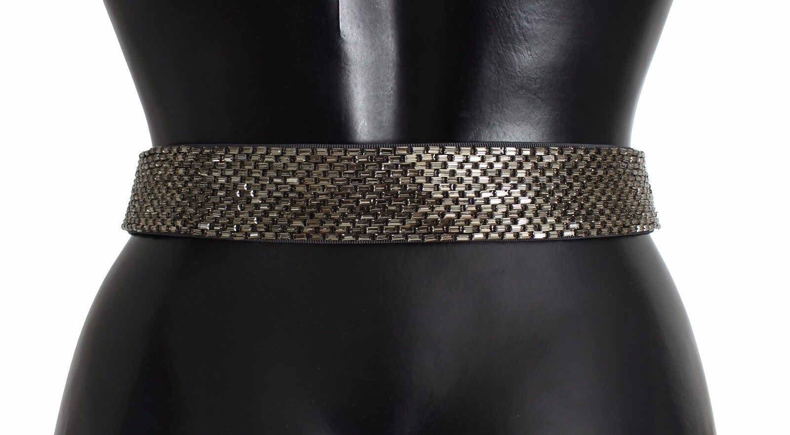 Dolce & Gabbana Multicolor Wide Crystal Buckle Sequined Women's Belt