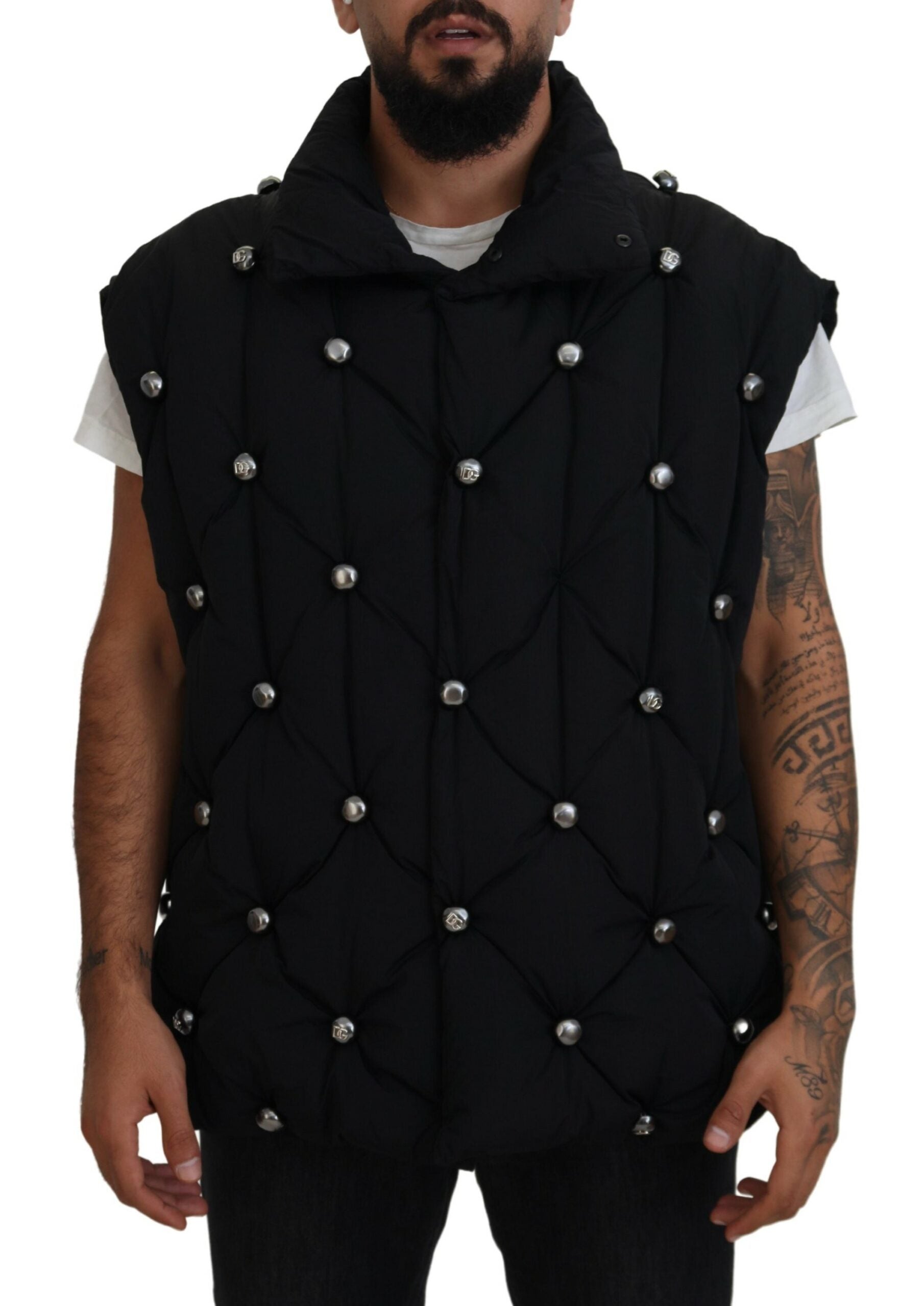 Dolce & Gabbana Elegant Black Sleeveless Vest Men's Jacket