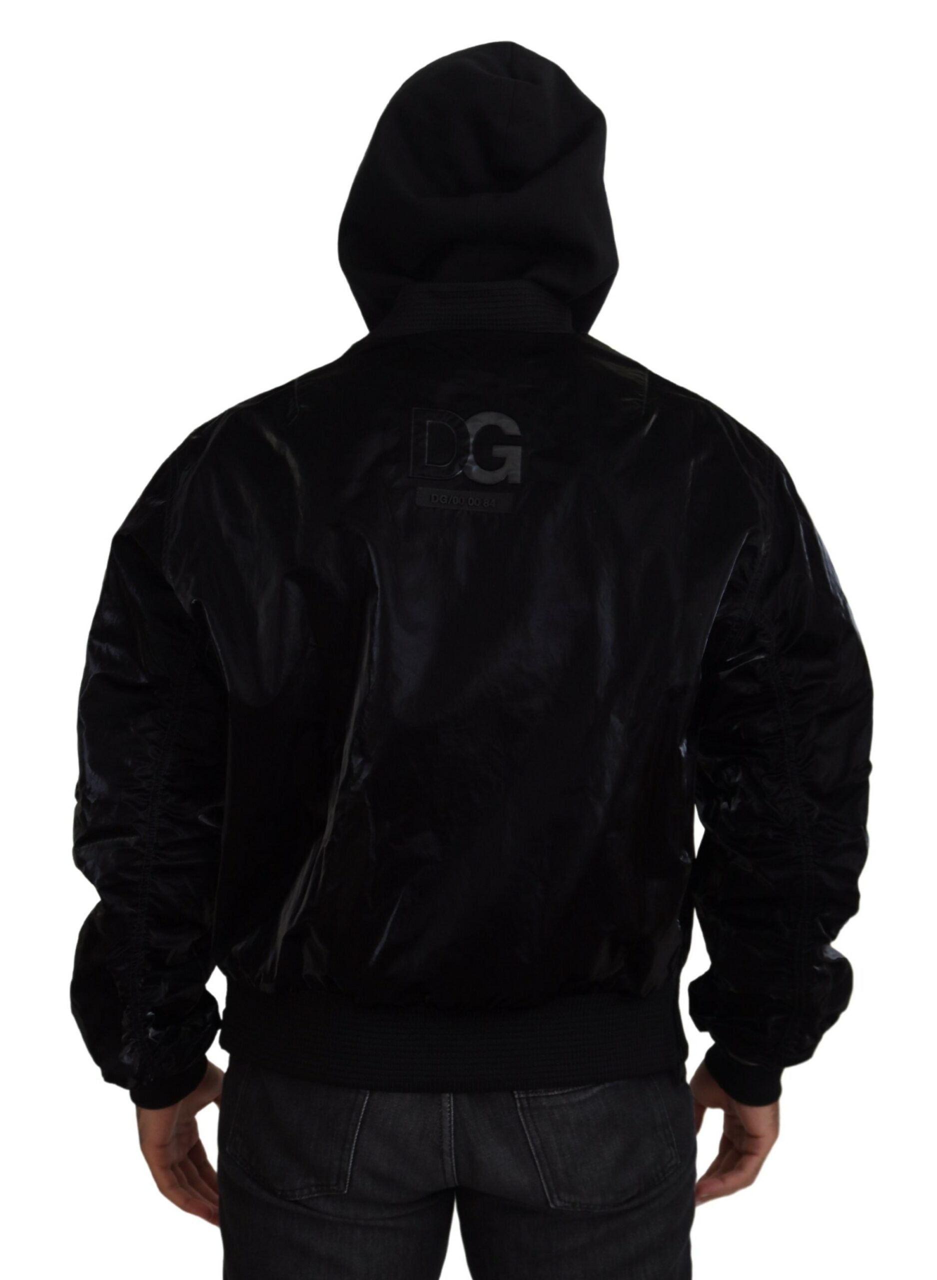 Dolce & Gabbana Elegant Black Bomber Hooded Men's Jacket