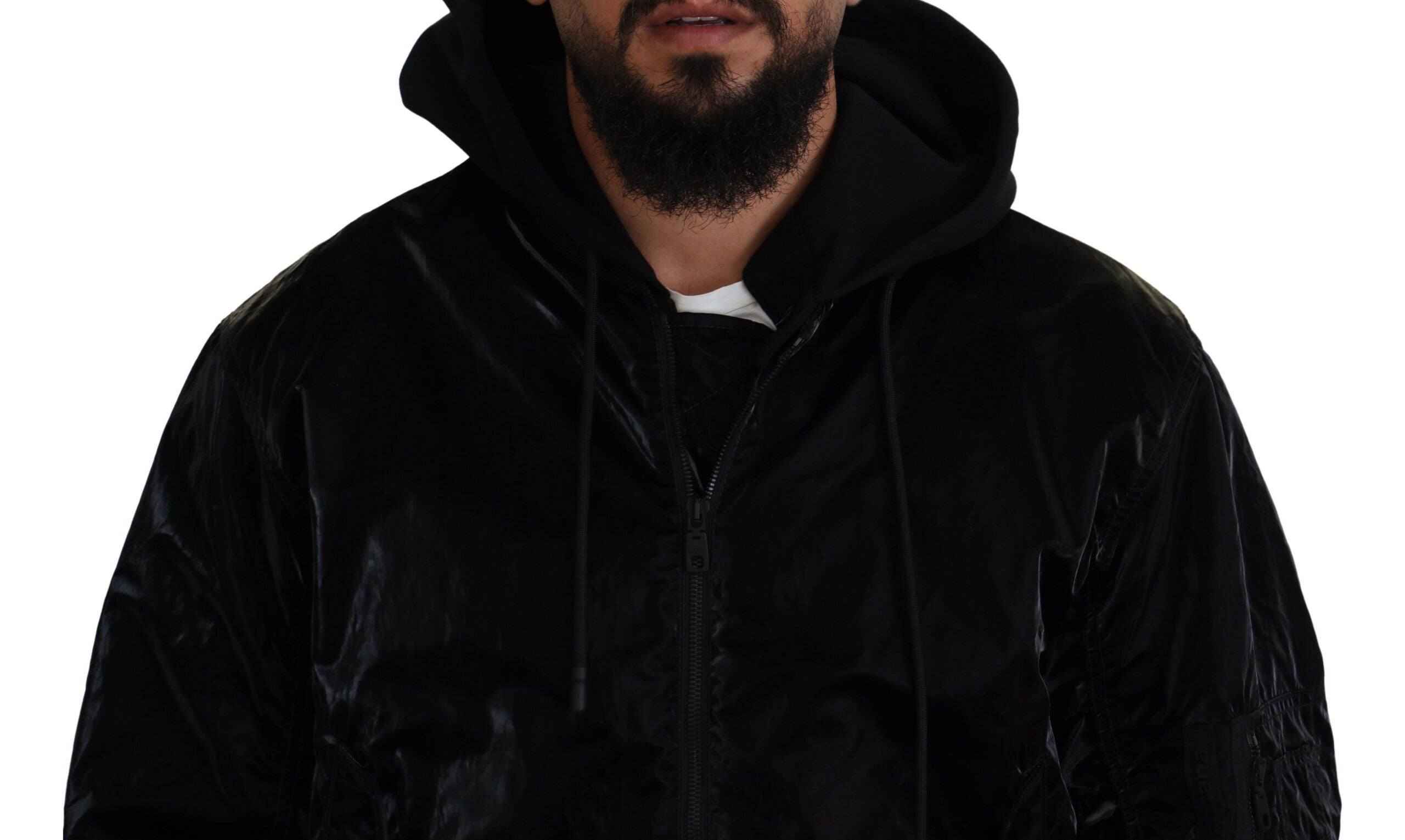 Dolce & Gabbana Elegant Black Bomber Hooded Men's Jacket
