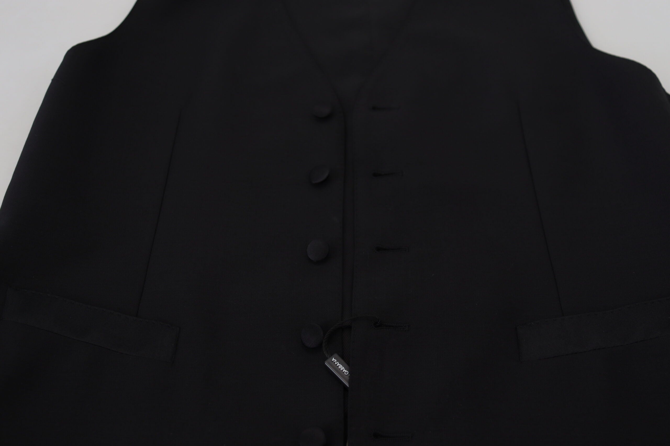 Dolce & Gabbana Dark Gray Virgin Wool Waistcoat Formal Men's Vest